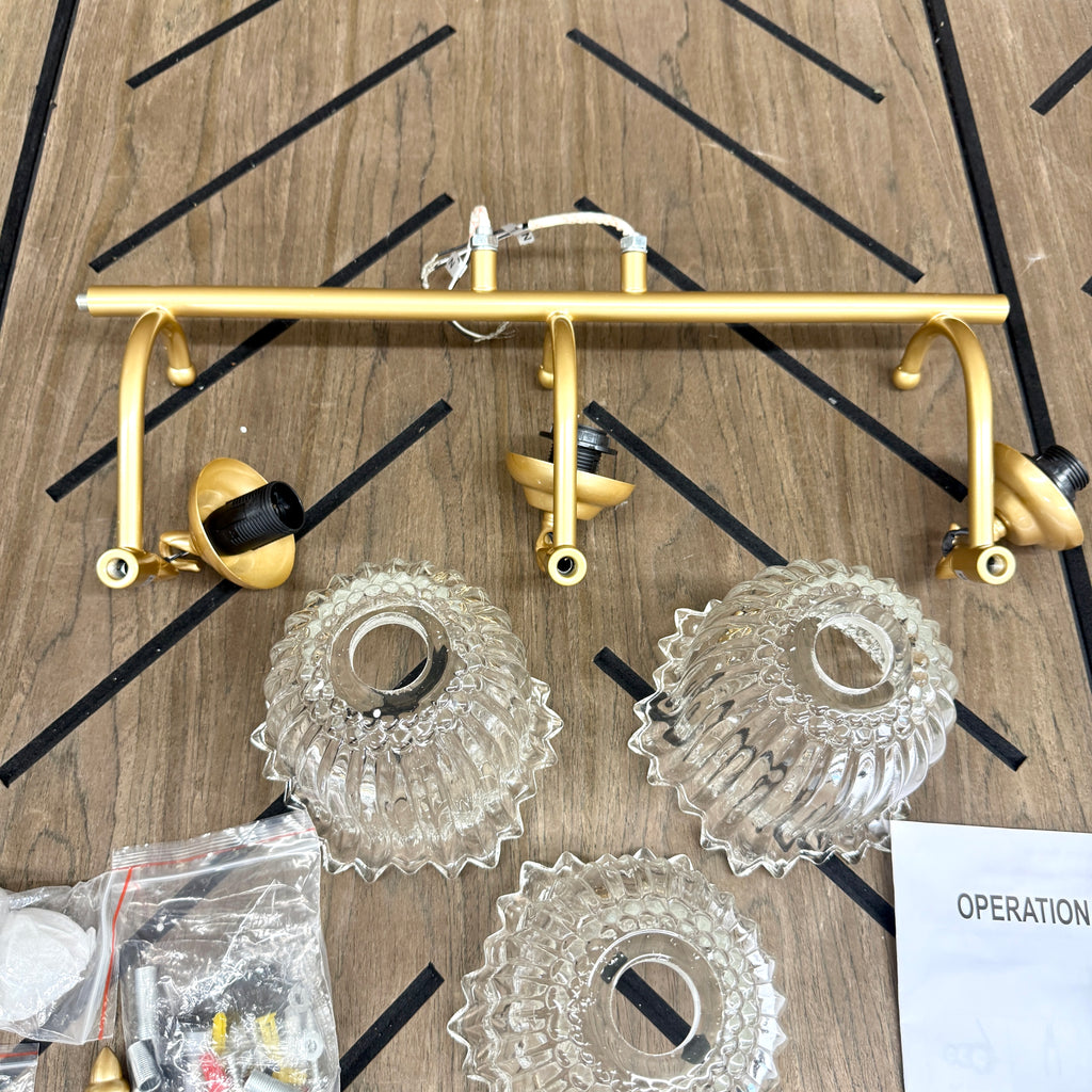 3-Light Brushed Gold Bathroom Vanity Light | Modern Wall Sconce