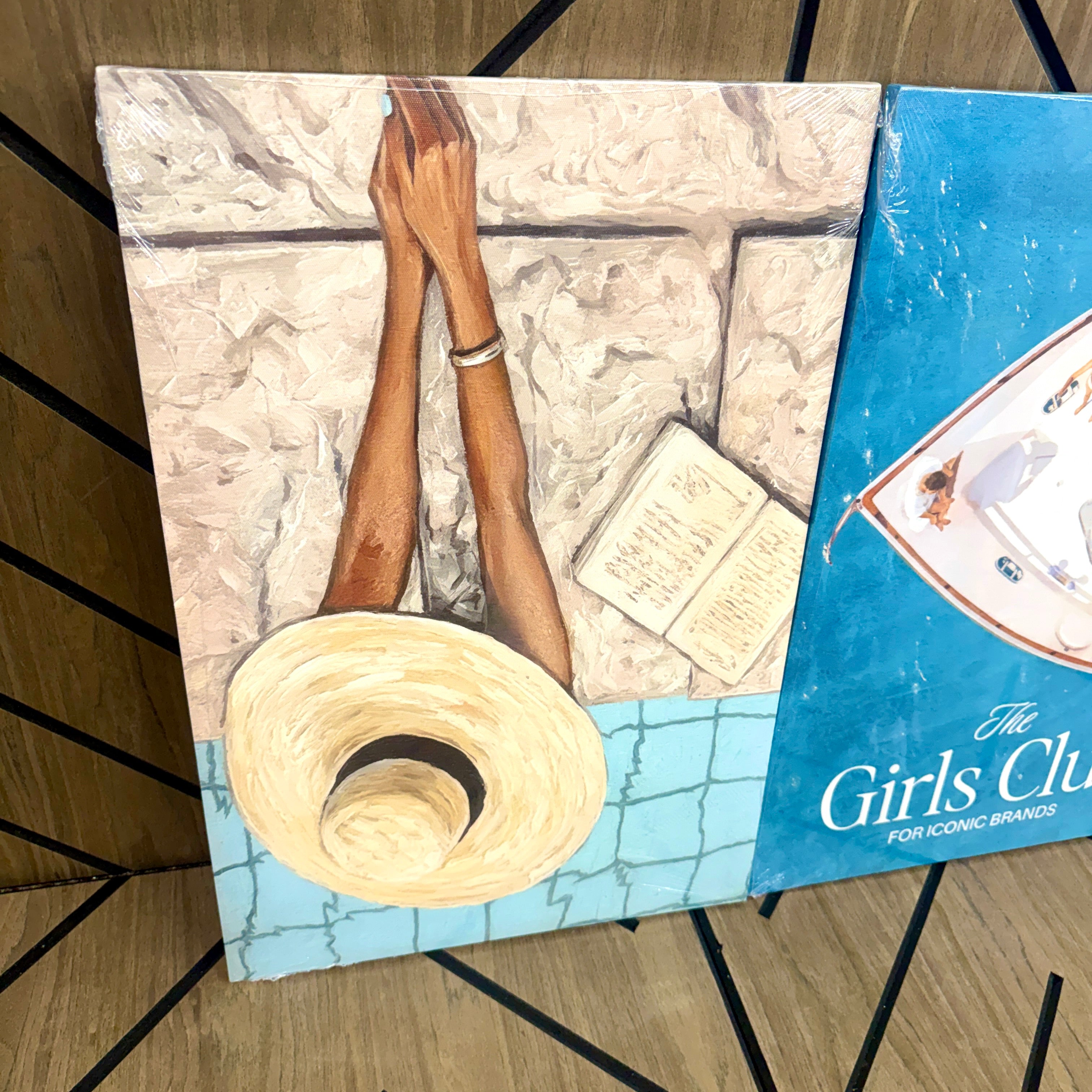 3pc Coastal Beach Canvas Wall Art Set 16x24 | Yacht Pool Summer Decor
