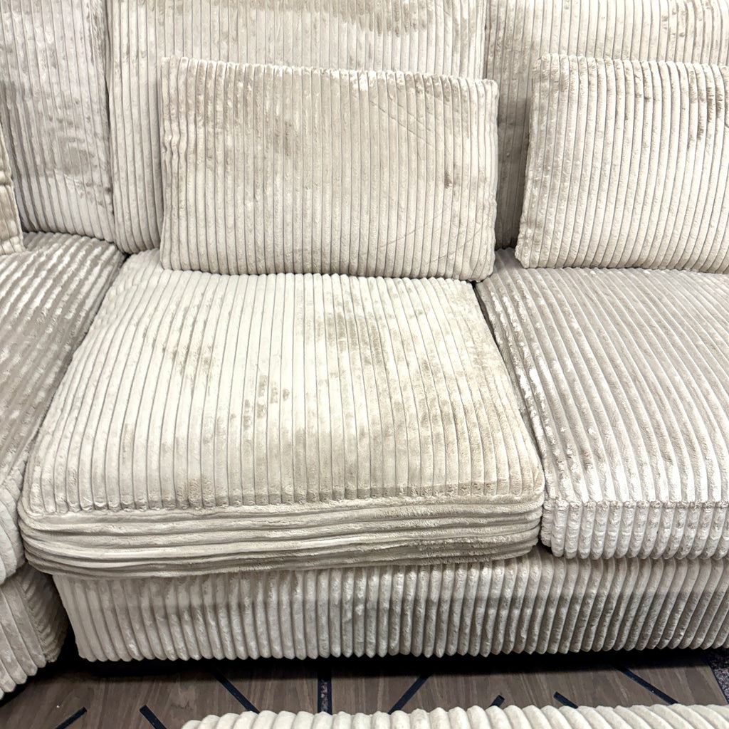 Everly Quinn Laguna Corduroy Modular Sofa w/ Ottoman | Cream
