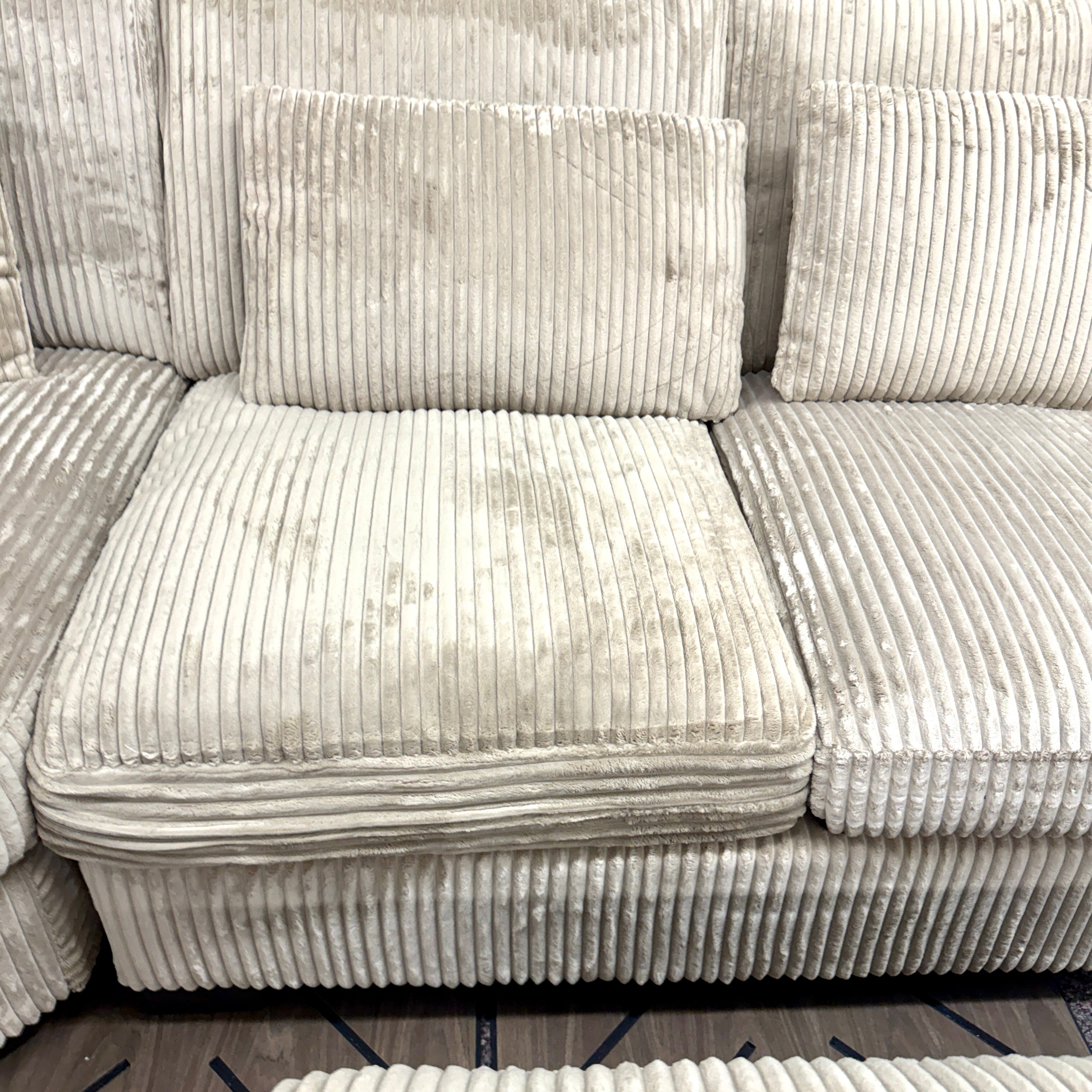 Everly Quinn Laguna Corduroy Modular Sofa w/ Ottoman | Cream