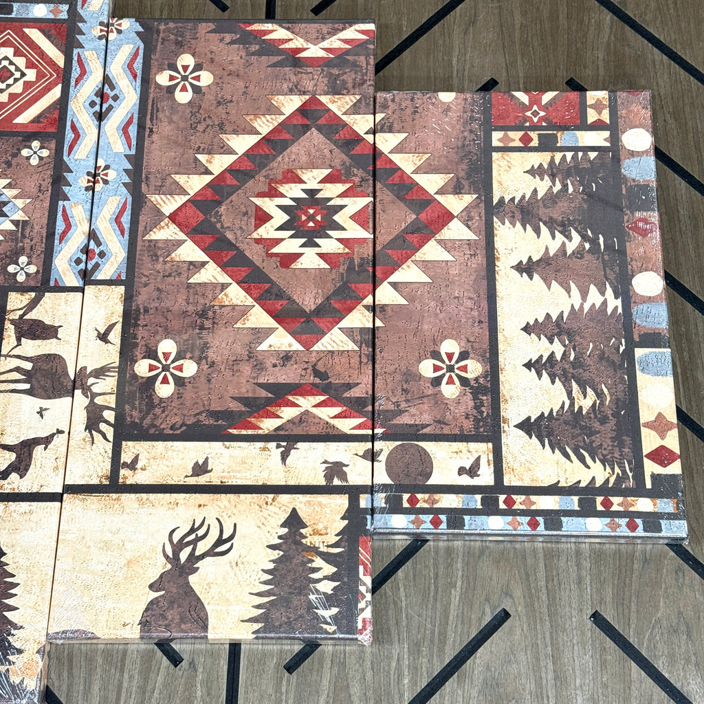 5 Piece Aztec Lodge Canvas Wall Art Set