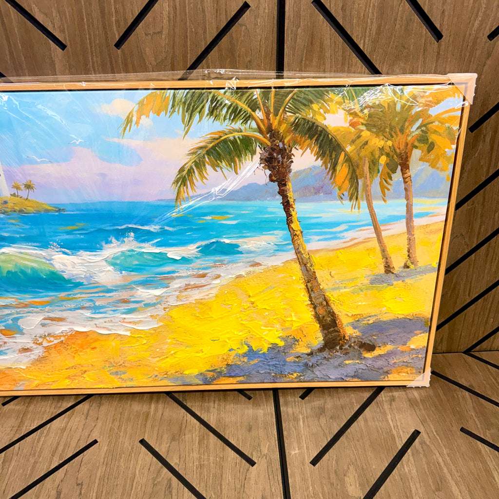 Large Coastal Beach Lighthouse Canvas Wall Art 48x24