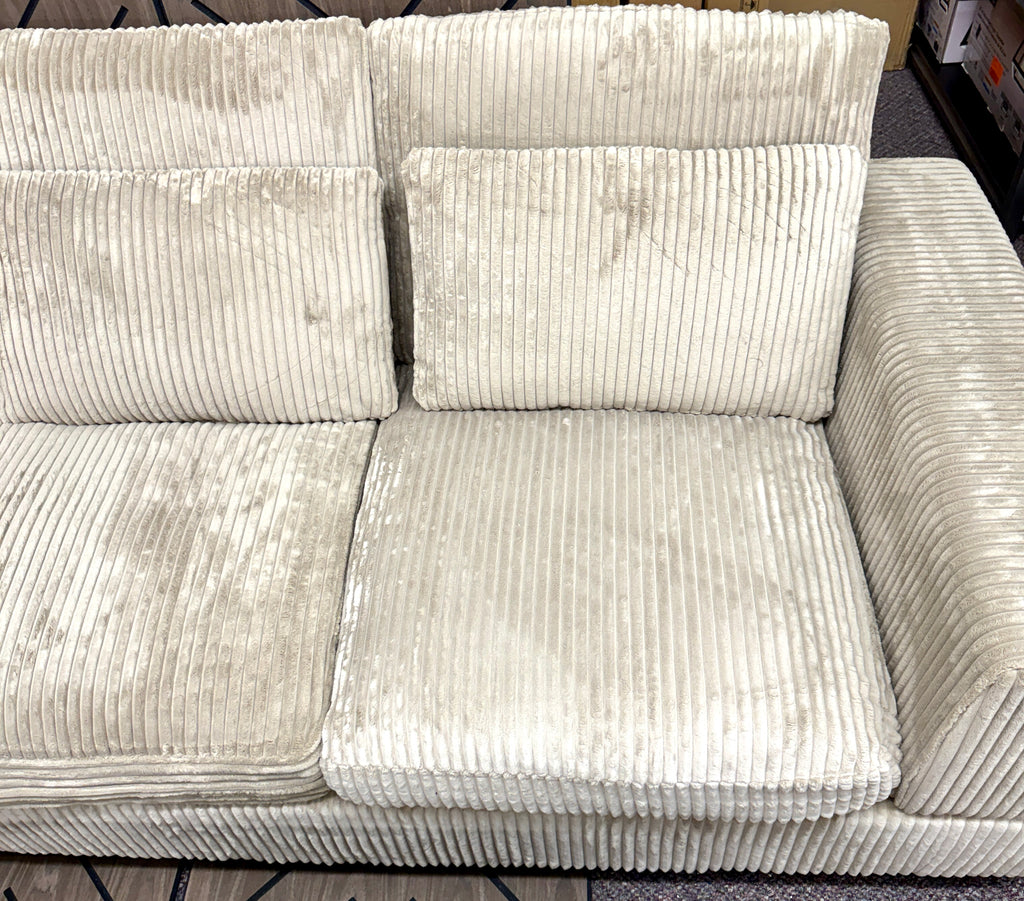 Everly Quinn Laguna Corduroy Modular Sofa w/ Ottoman | Cream