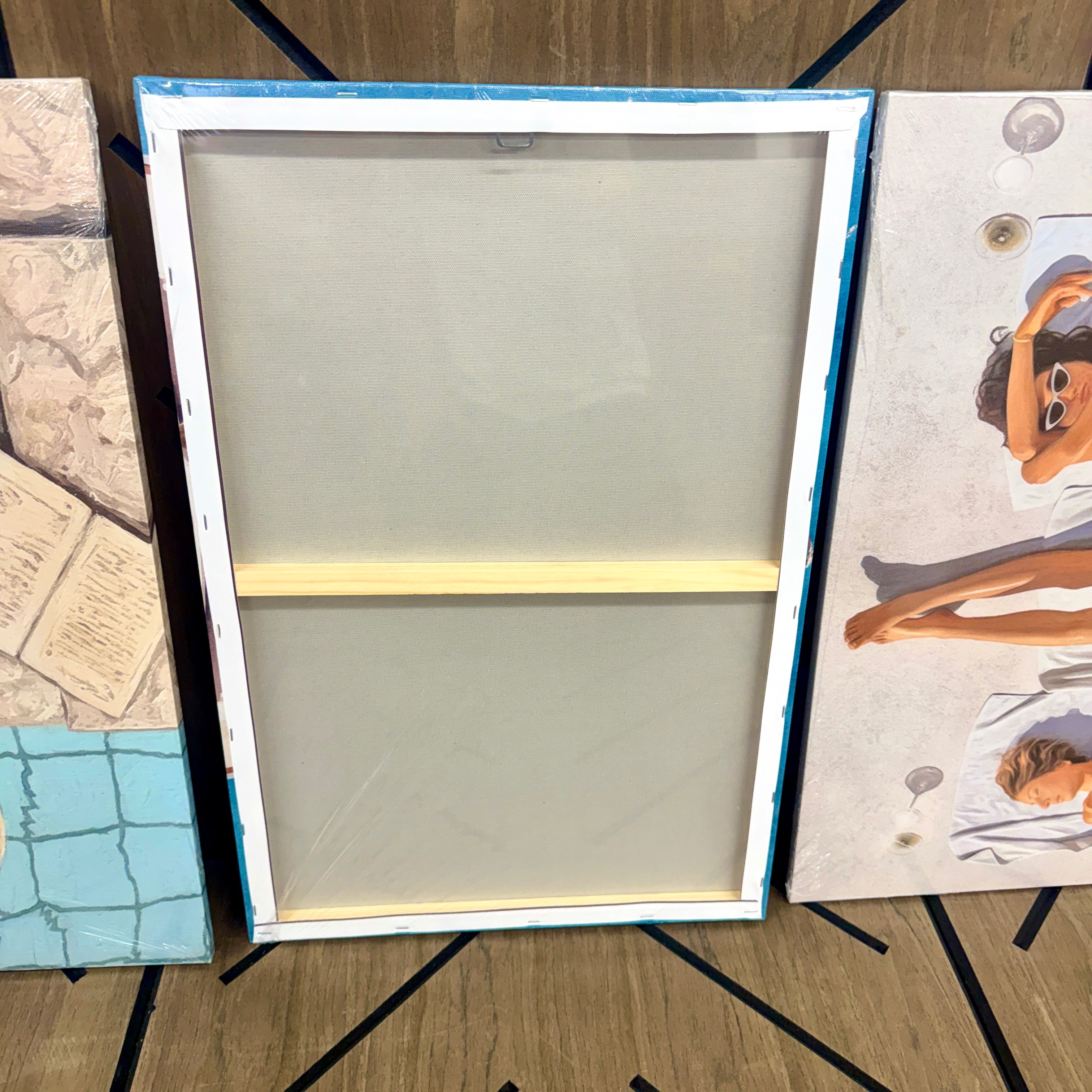 3pc Coastal Beach Canvas Wall Art Set 16x24 | Yacht Pool Summer Decor