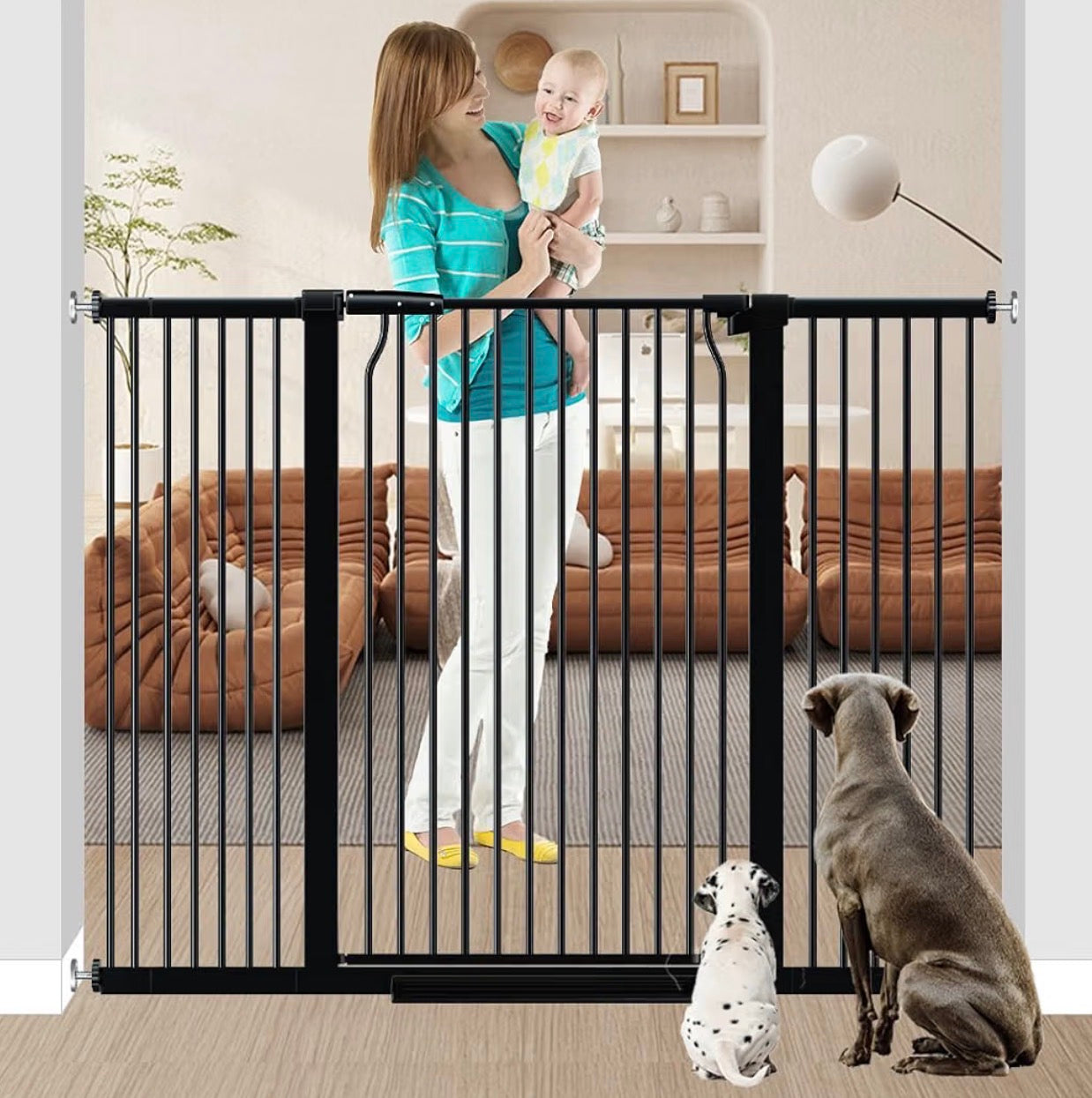QONIMM Extra Tall Walk-Through Pet Safety Gate