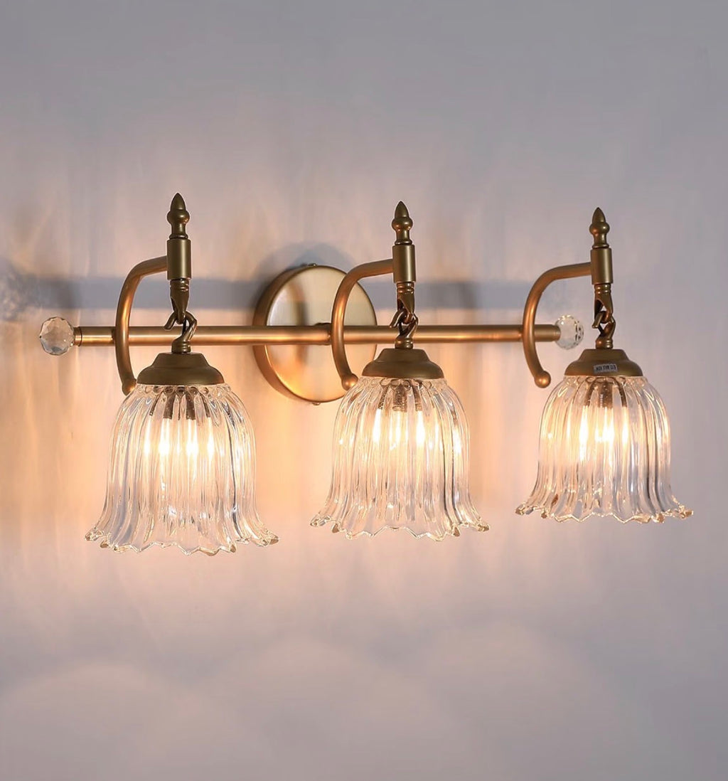 3-Light Brushed Gold Bathroom Vanity Light | Modern Wall Sconce