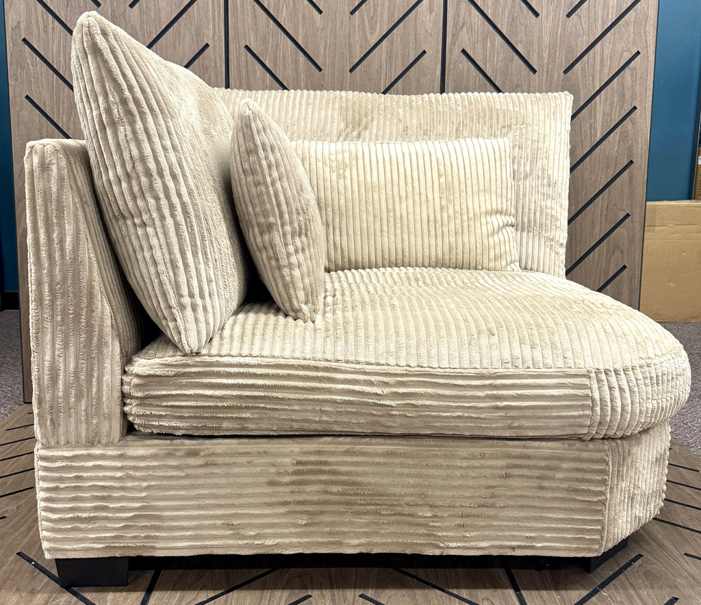 Everly Quinn Laguna Corduroy Modular Sofa w/ Ottoman | Cream