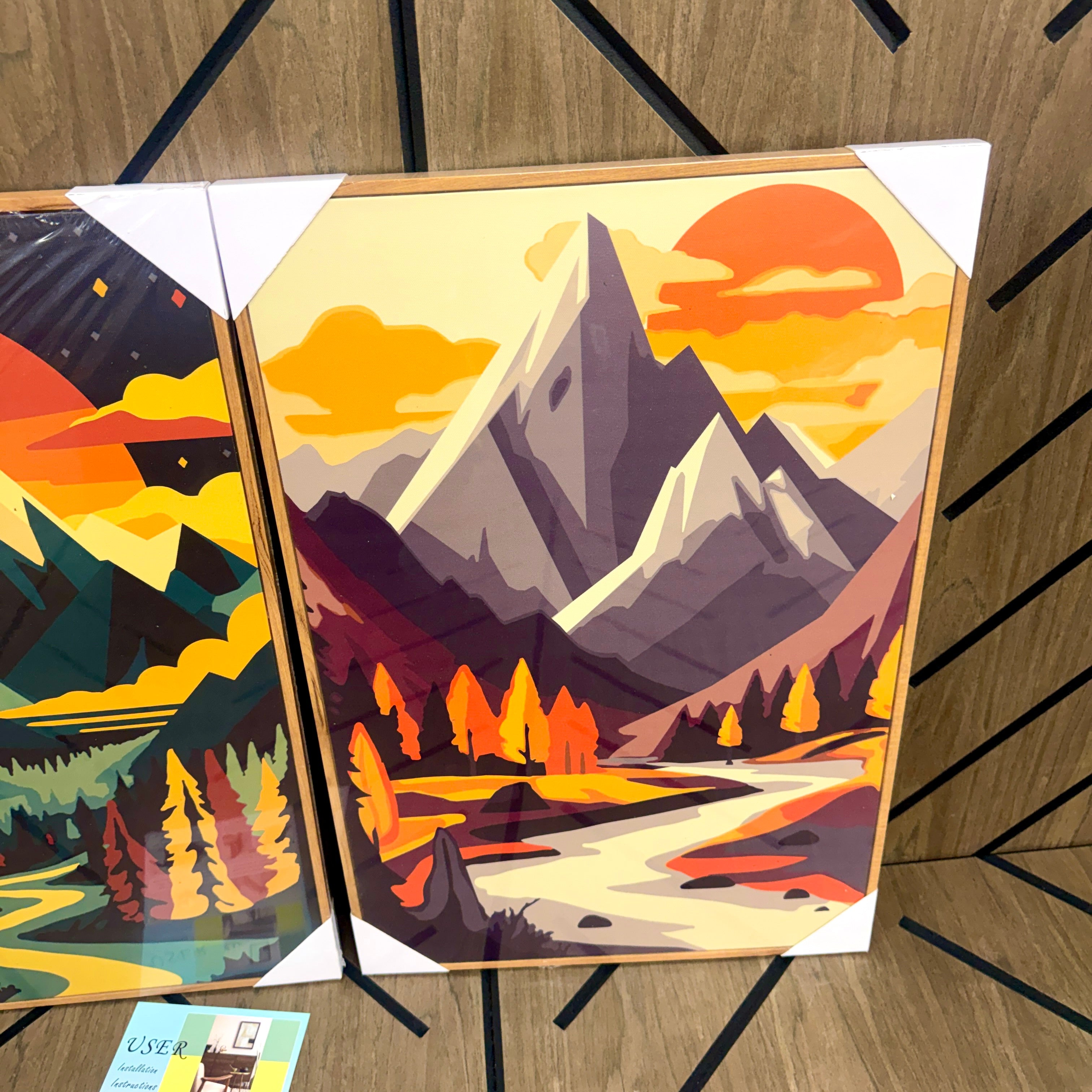 Large 3-Piece Framed Mountain Wall Art Set (16x24)