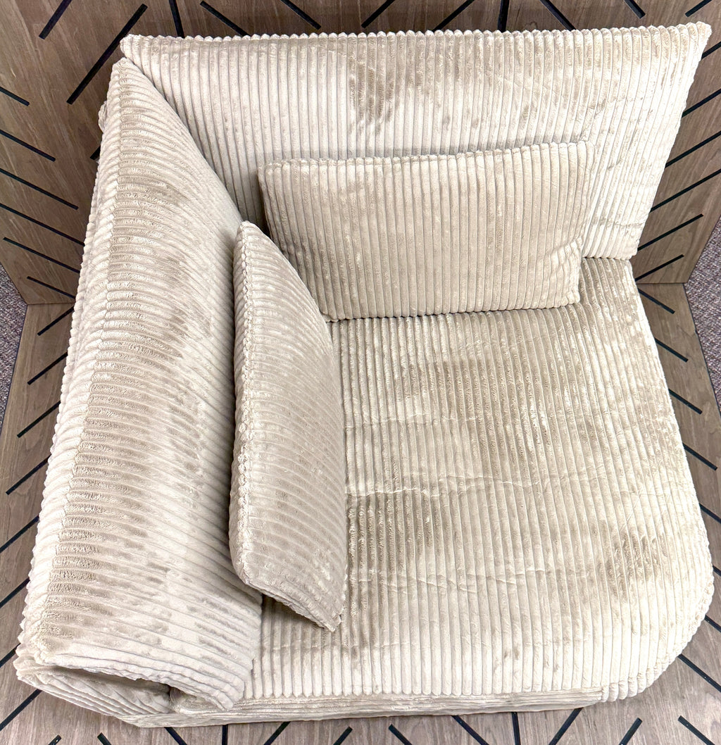 Everly Quinn Laguna Corduroy Modular Sofa w/ Ottoman | Cream