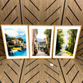 Large 16x24 Framed Coastal Wall Art Set of 3 | European Village