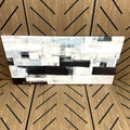 Large Modern Abstract Canvas Wall Art 24x48 | Black White Gray