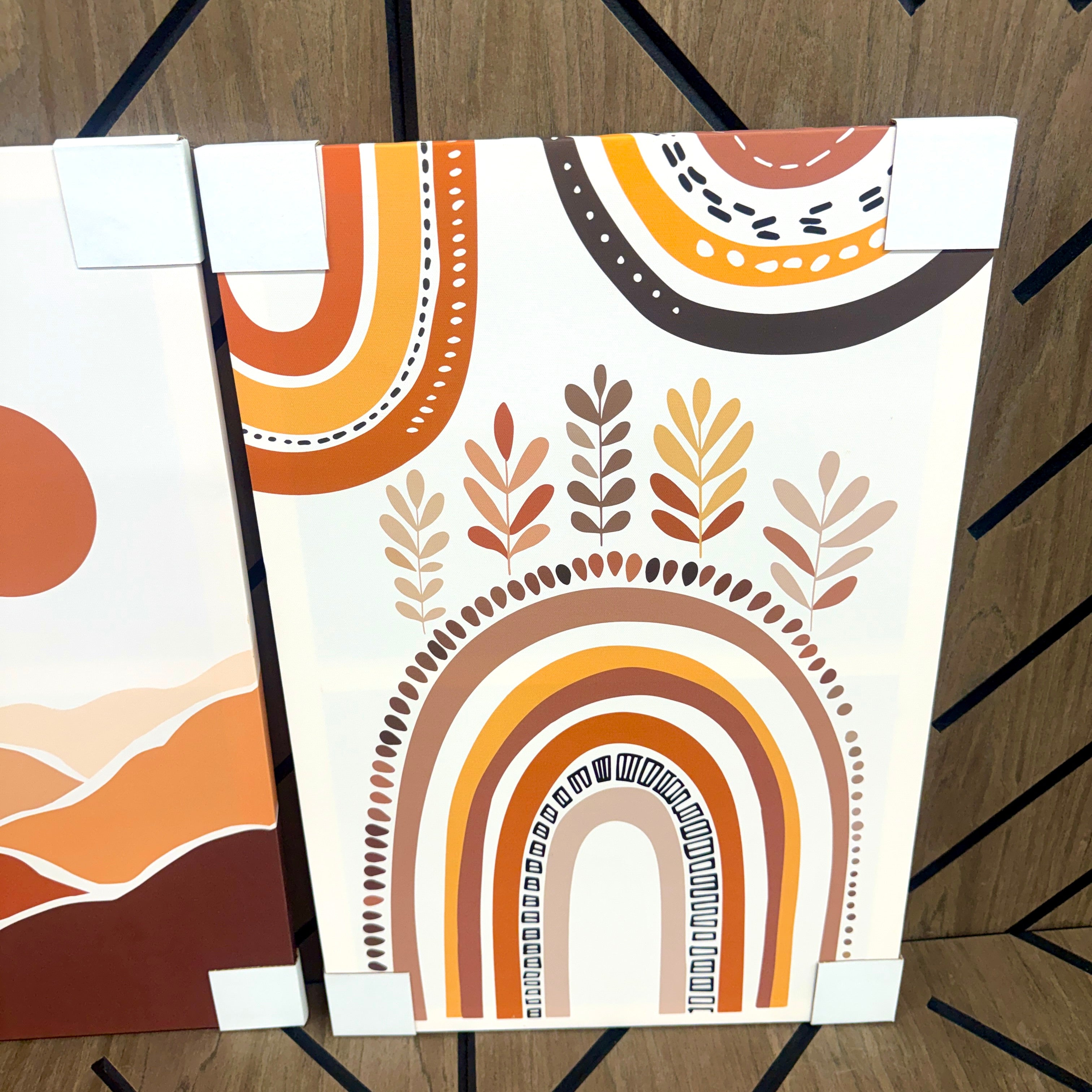 Boho Rainbow Desert Wall Art Set of 3