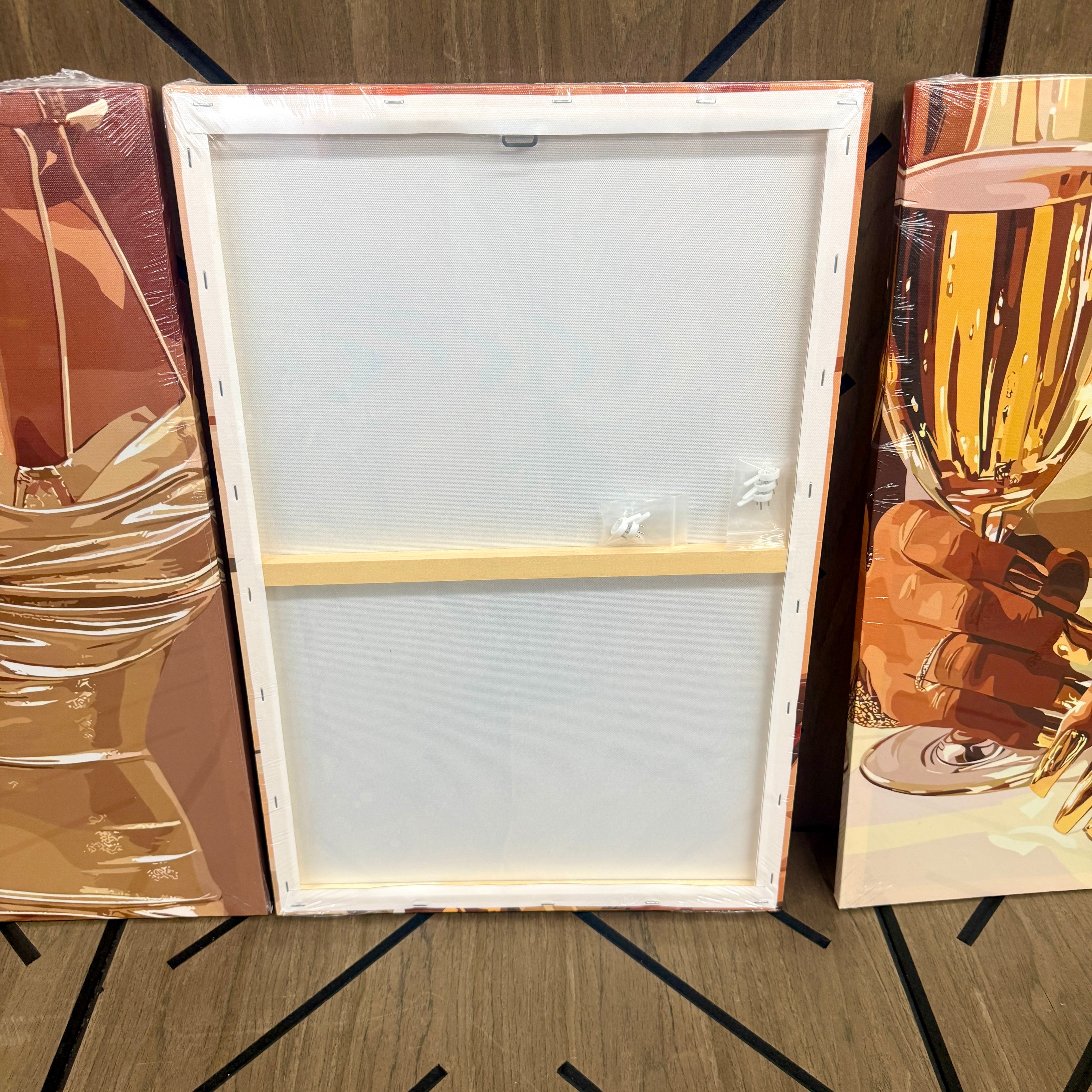 3-Piece Black Woman Canvas Wall Art Set – 16x24 Large Framed Glam Decor