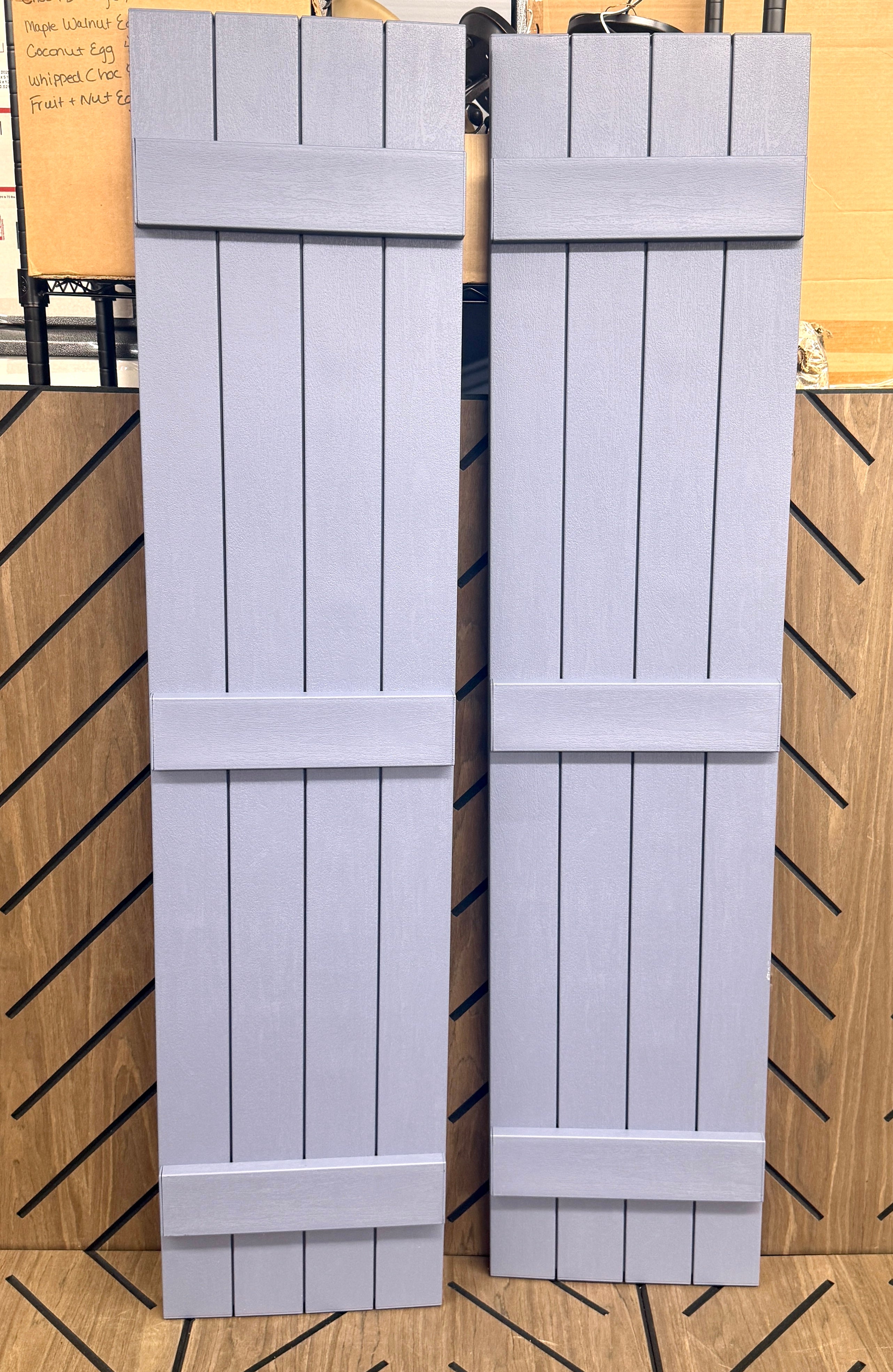 15x63 Blue Board & Batten Exterior Window Shutters Set of 2