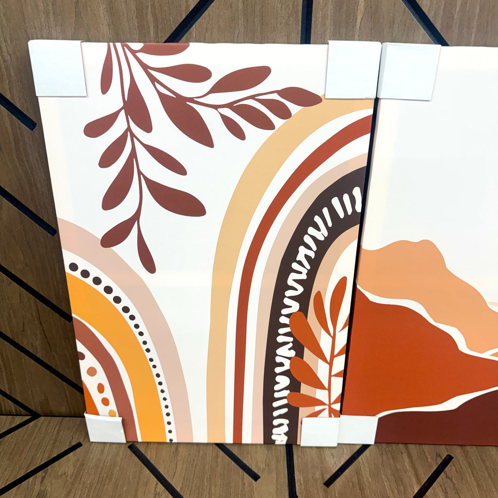Boho Rainbow Desert Wall Art Set of 3