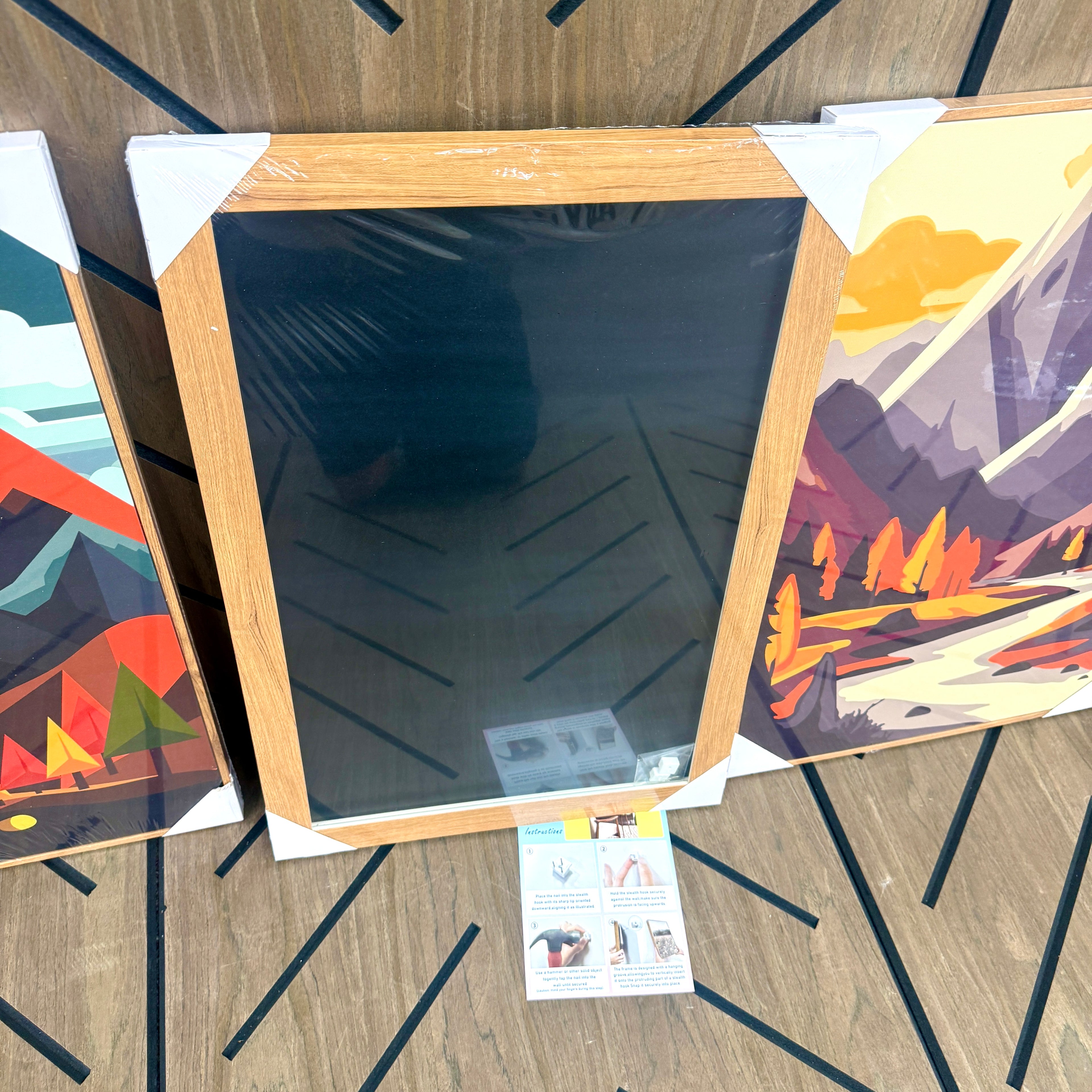 Large 3-Piece Framed Mountain Wall Art Set (16x24)