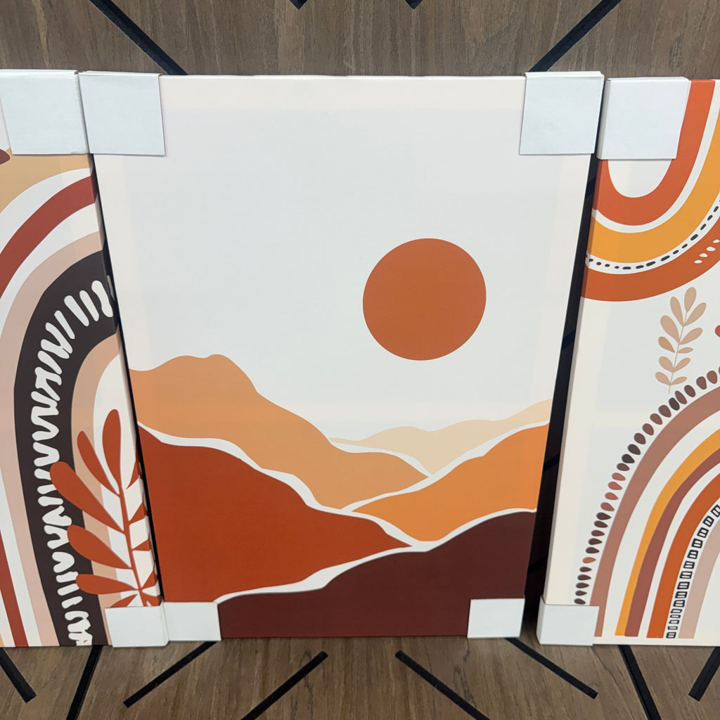 Boho Rainbow Desert Wall Art Set of 3