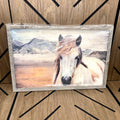 Framed Horse Canvas Wall Art 16x12 | Rustic Farmhouse Decor