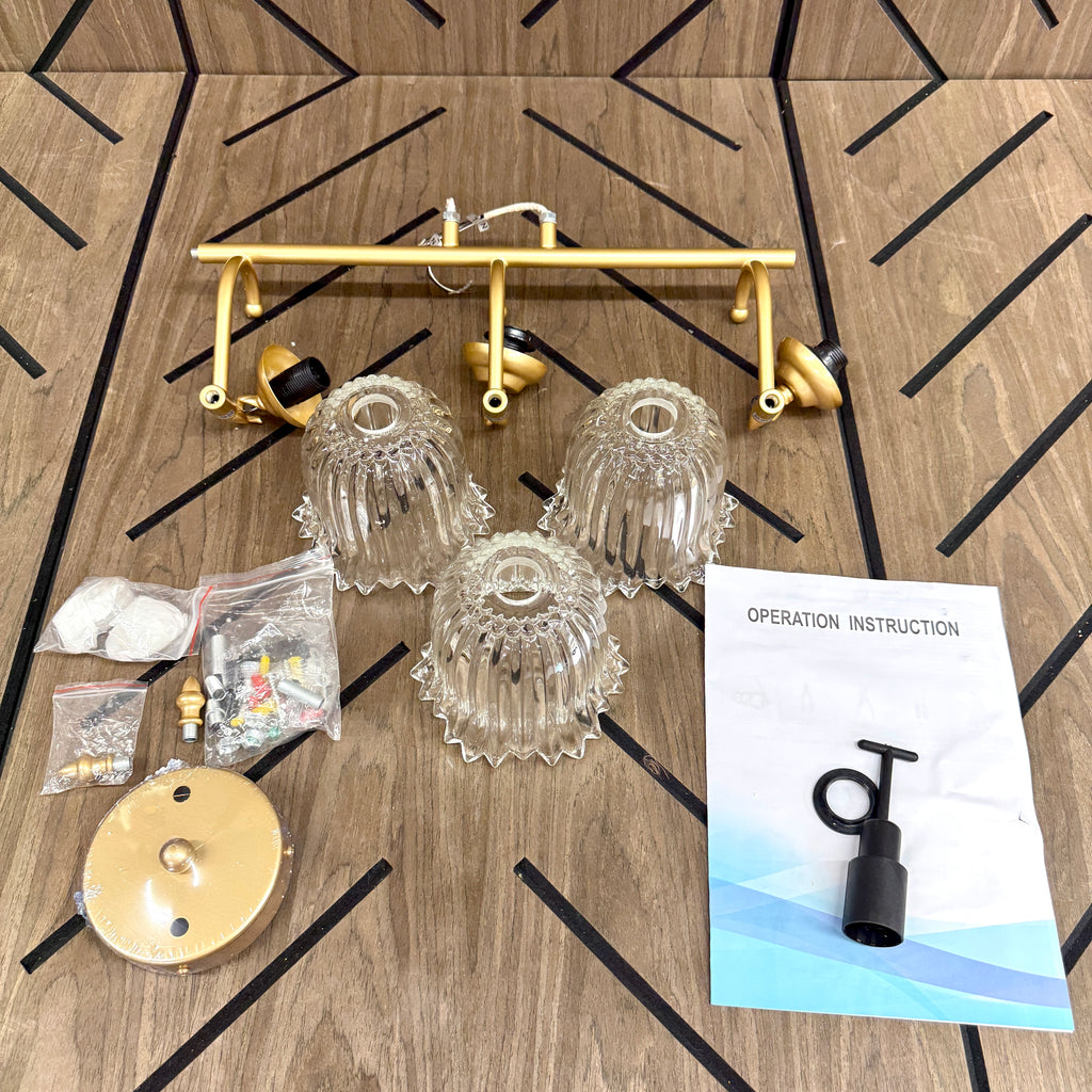 3-Light Brushed Gold Bathroom Vanity Light | Modern Wall Sconce