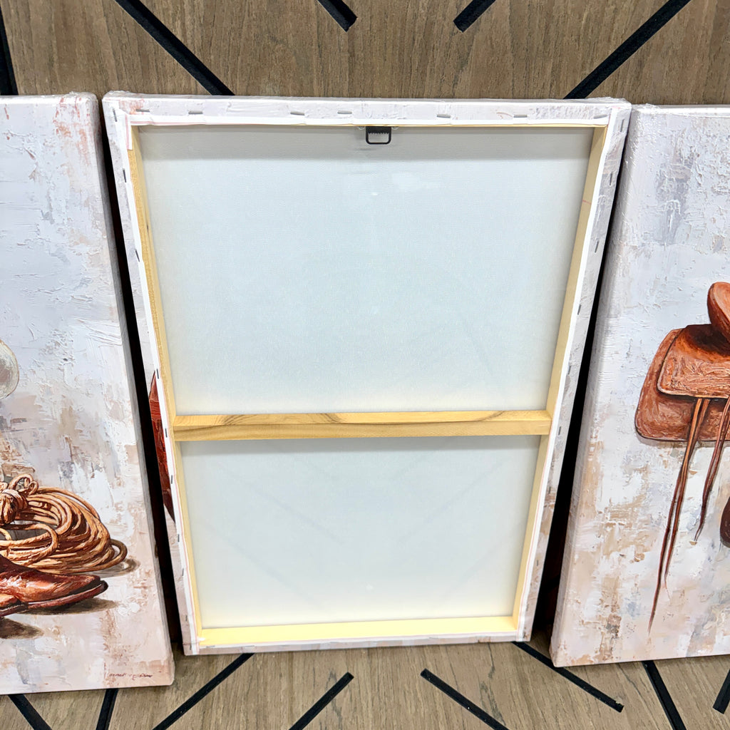 Western Cowboy Canvas Wall Art Set | 3-Piece Farmhouse Prints