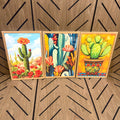 Boho Cactus Wall Art Set of 3 Framed Canvas Prints