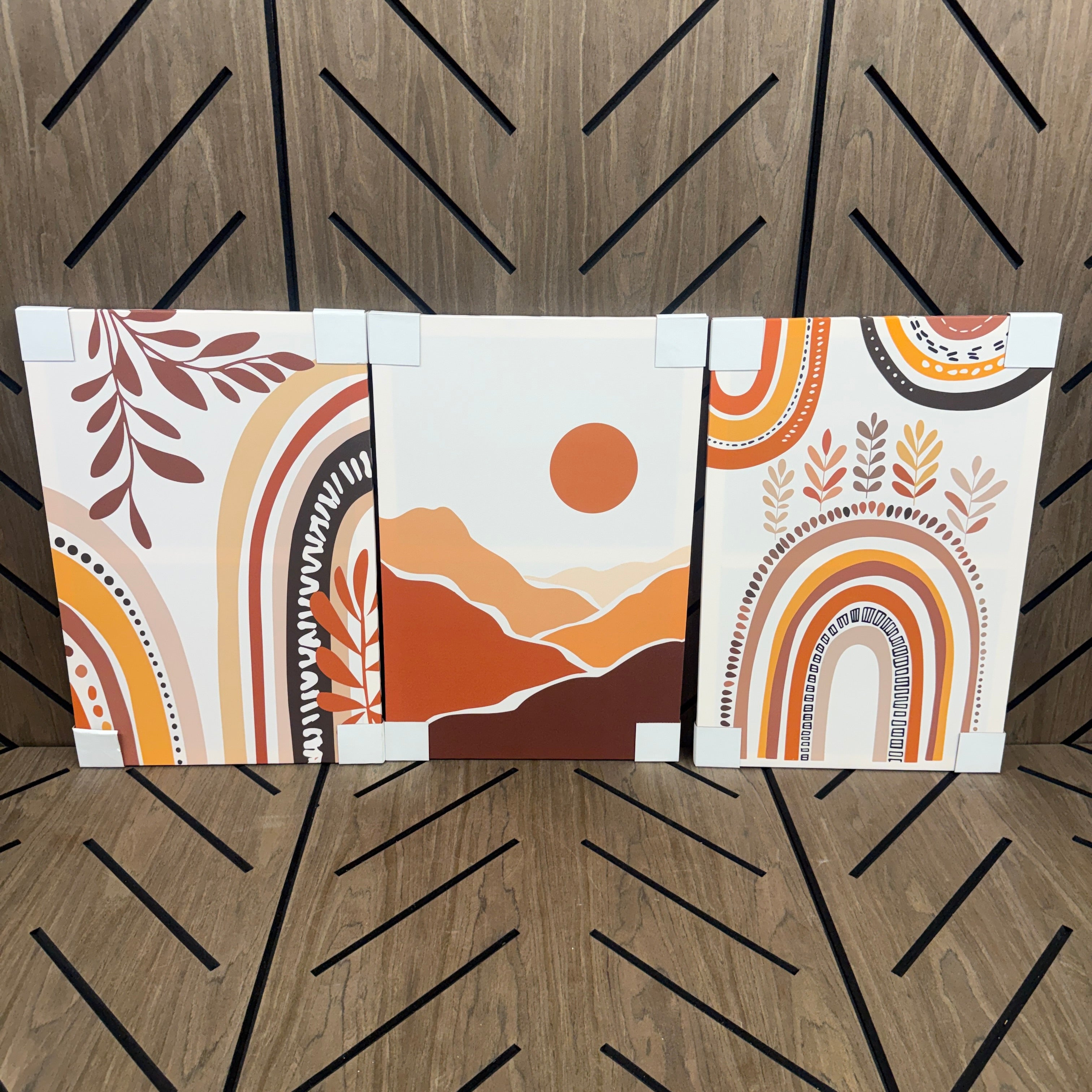 Boho Rainbow Desert Wall Art Set of 3