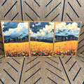 Large 16x24 Framed Wildflower Canvas Wall Art Set of 3