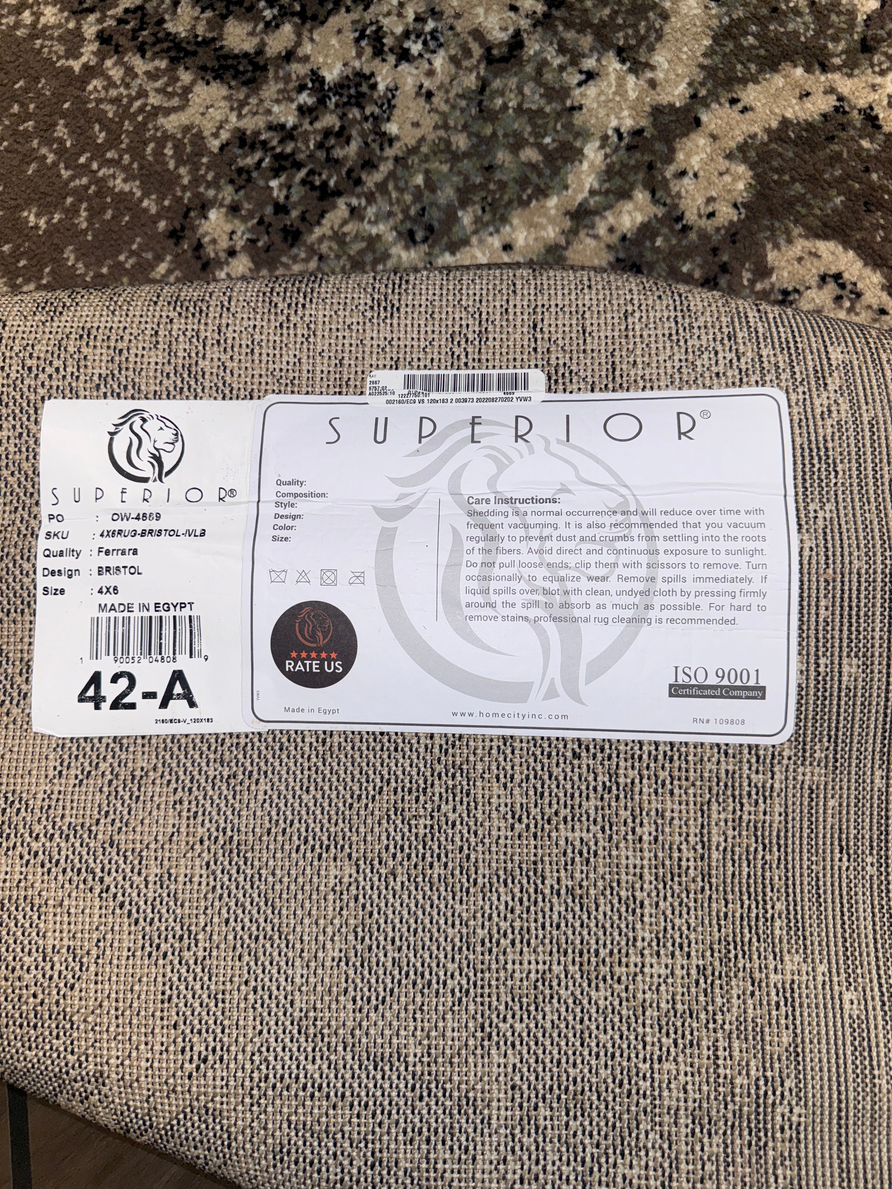 Superior Bristol 4x6 Area Rug
