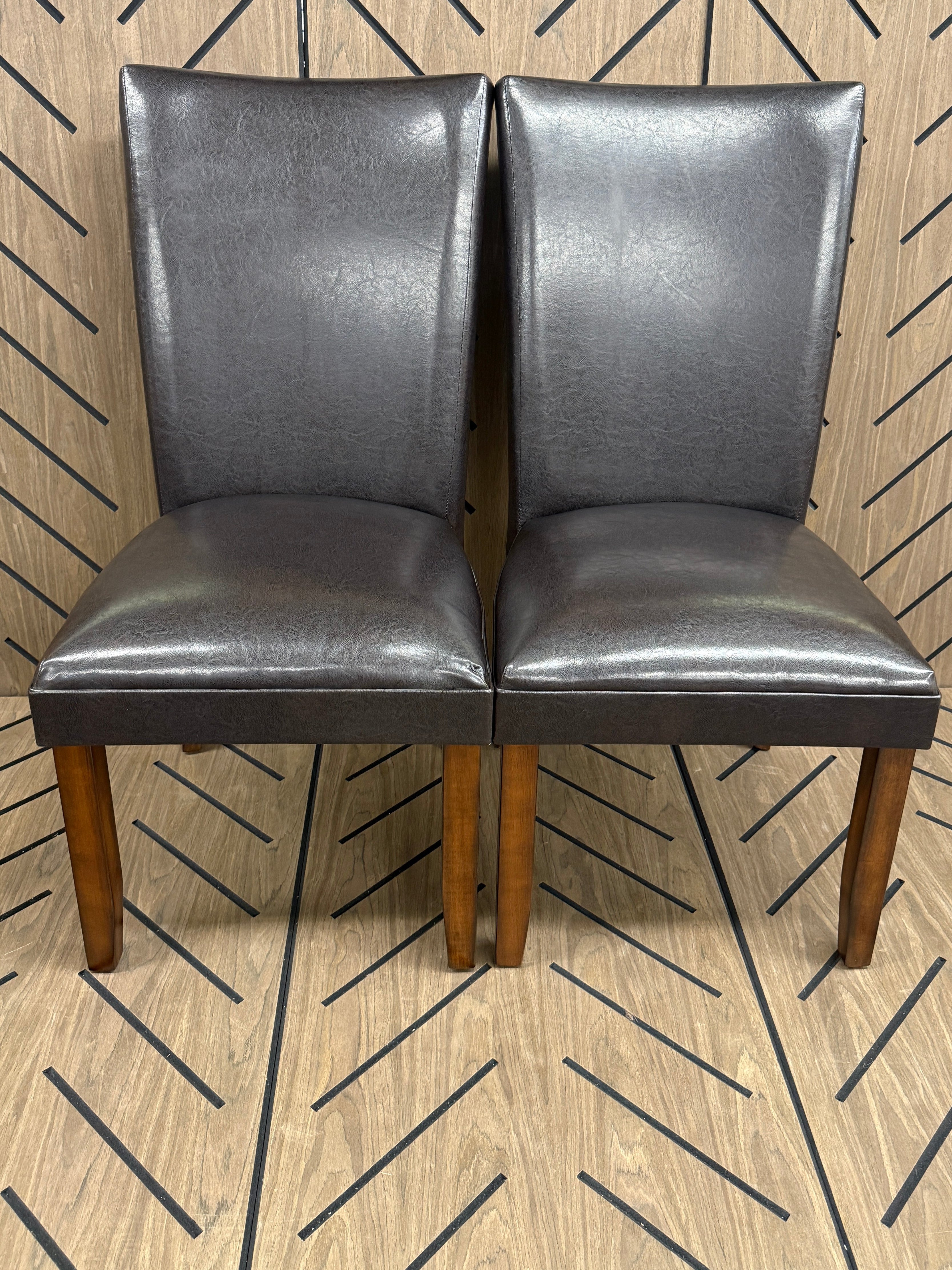 Modern Upholstered Dining Chairs Wood Frame Set of 2