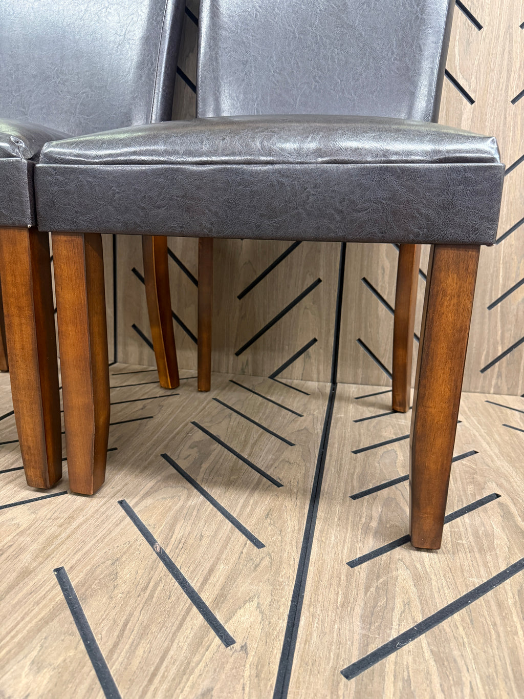Modern Upholstered Dining Chairs Wood Frame Set of 2