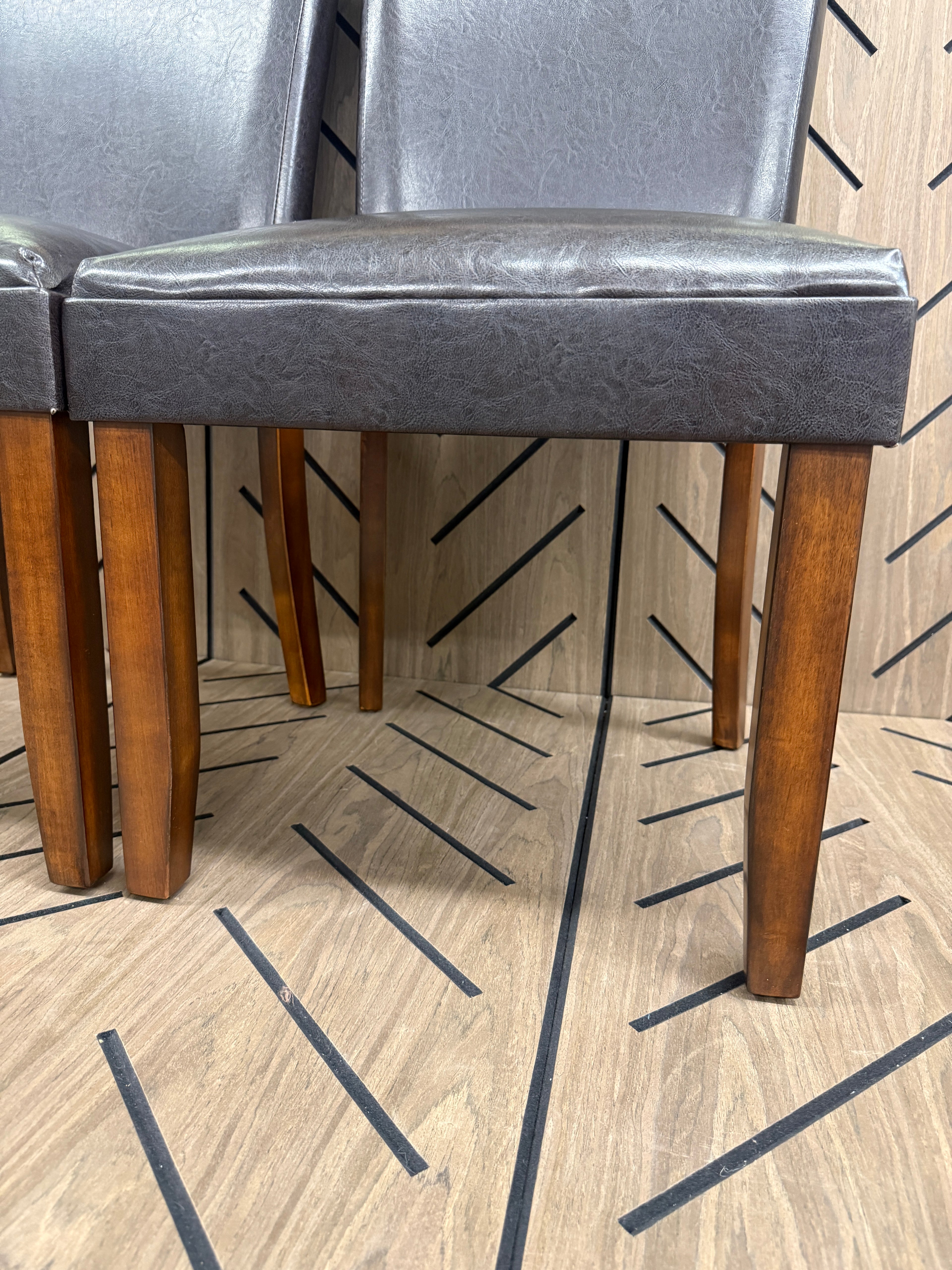 Modern Upholstered Dining Chairs Wood Frame Set of 2