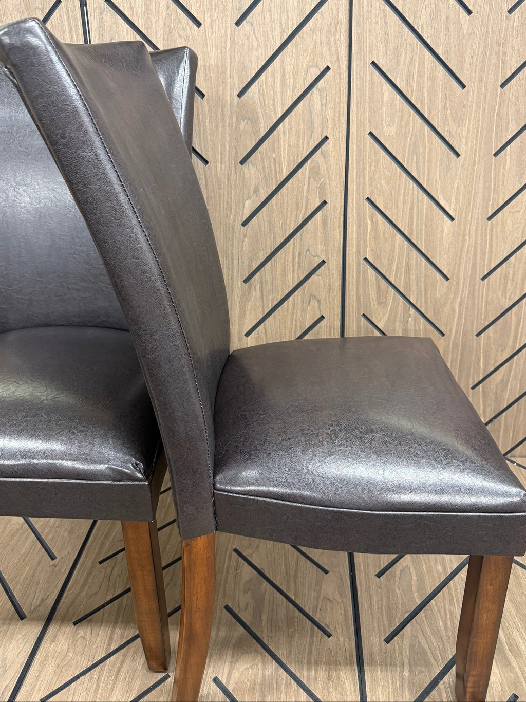Modern Upholstered Dining Chairs Wood Frame Set of 2