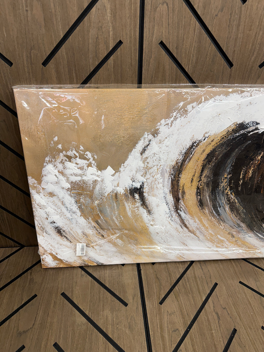Large Textured Abstract Ocean Wave Canvas Wall Art
