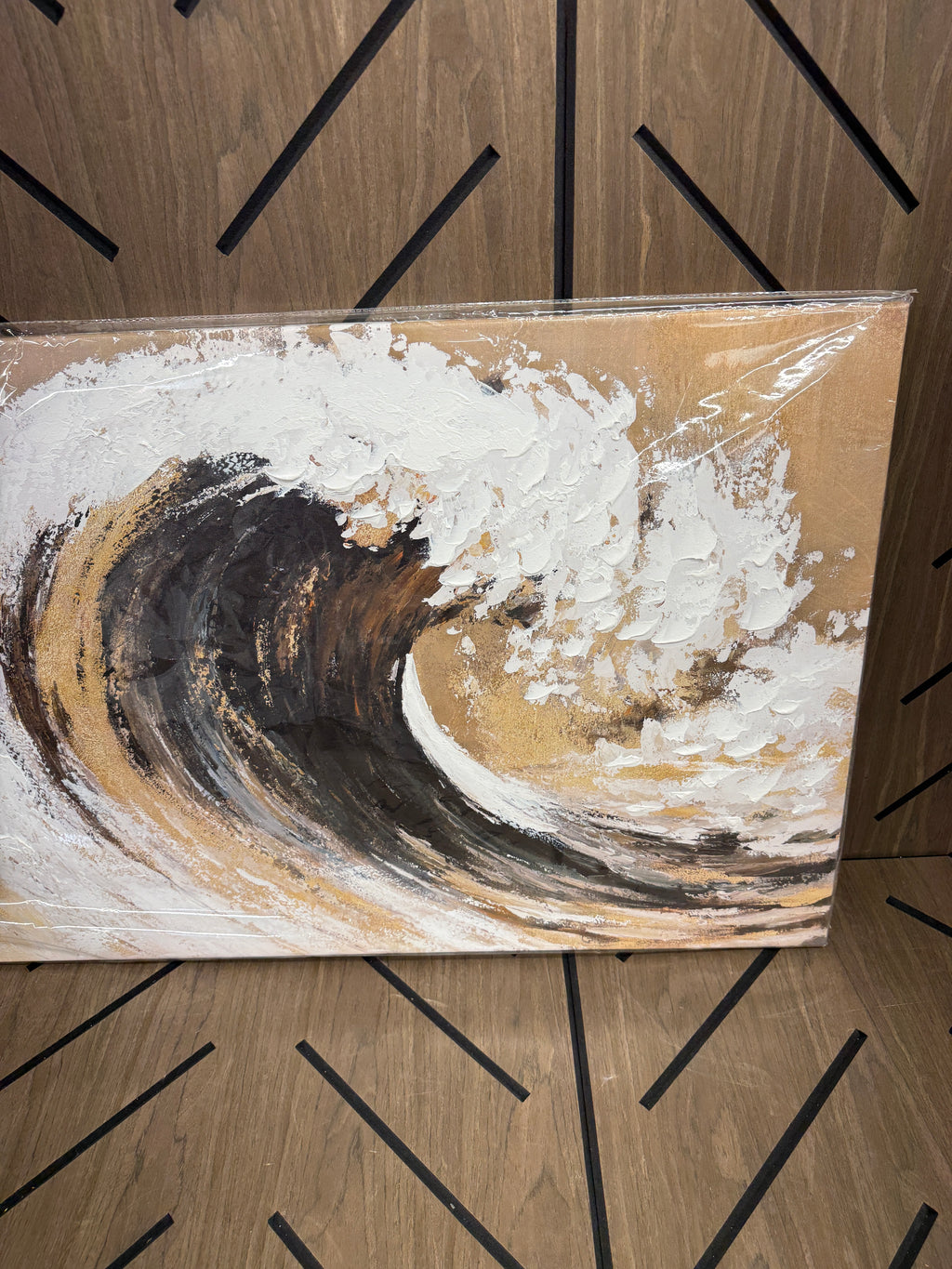 Large Textured Abstract Ocean Wave Canvas Wall Art