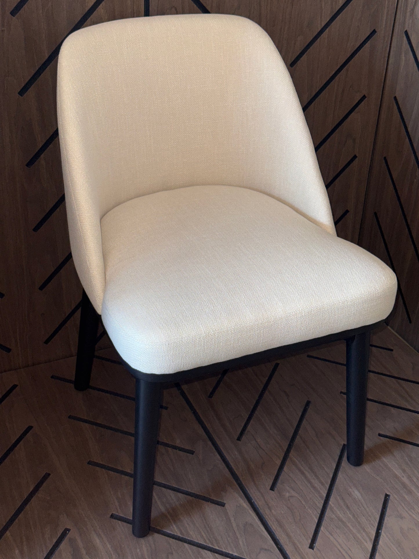 Modern Cream Upholstered Dining / Accent Chair