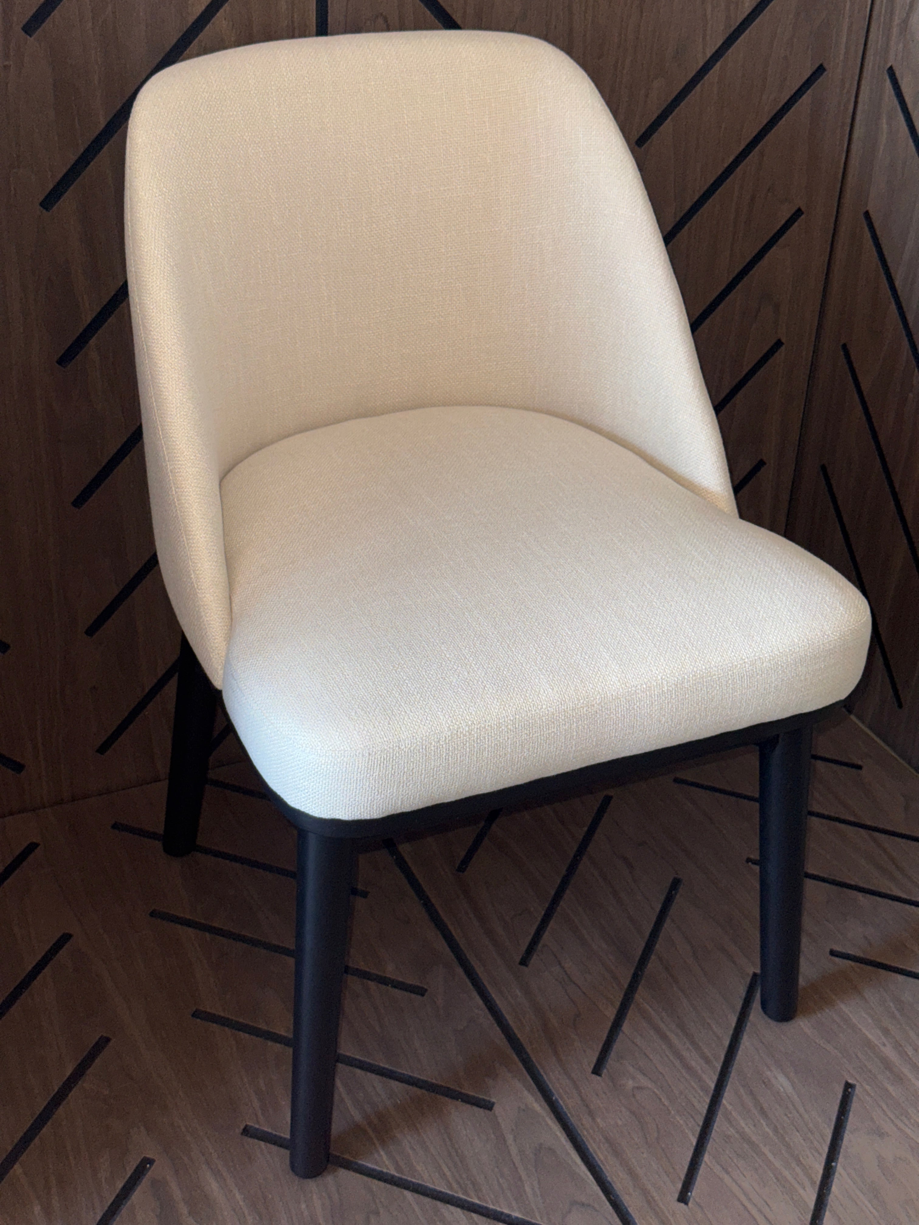 Modern Cream Upholstered Dining / Accent Chair