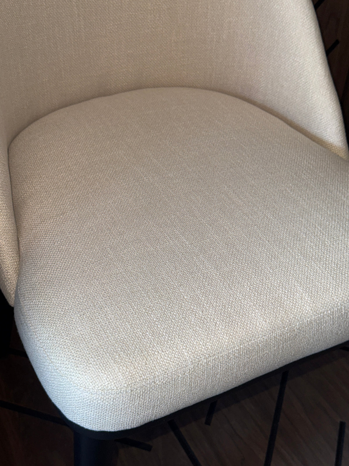 Modern Cream Upholstered Dining / Accent Chair