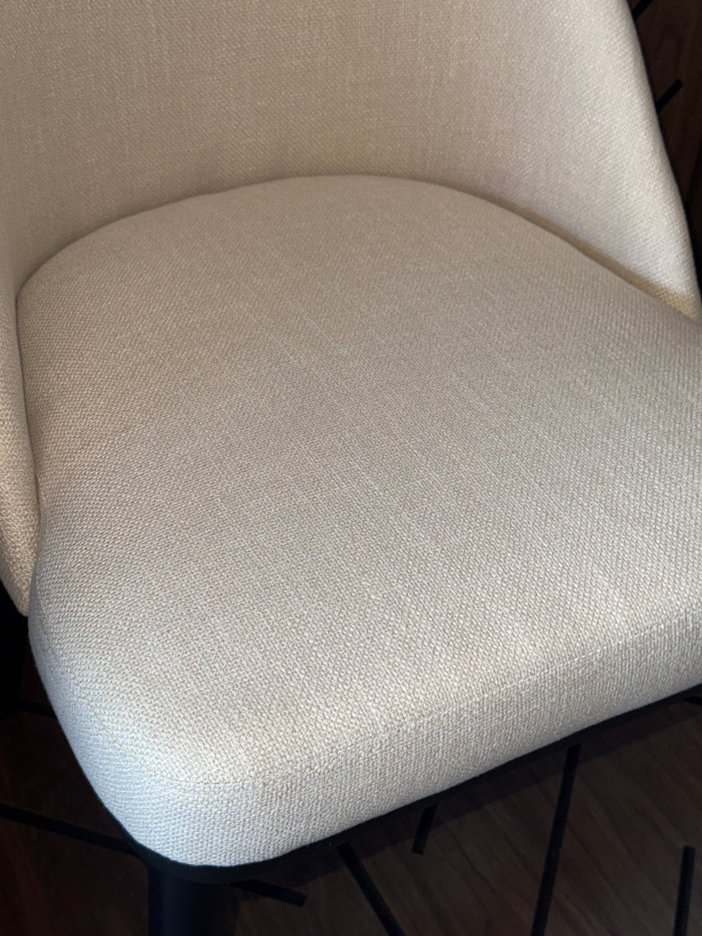 Modern Cream Upholstered Dining / Accent Chair