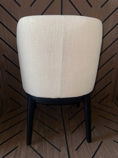 Modern Cream Upholstered Dining / Accent Chair