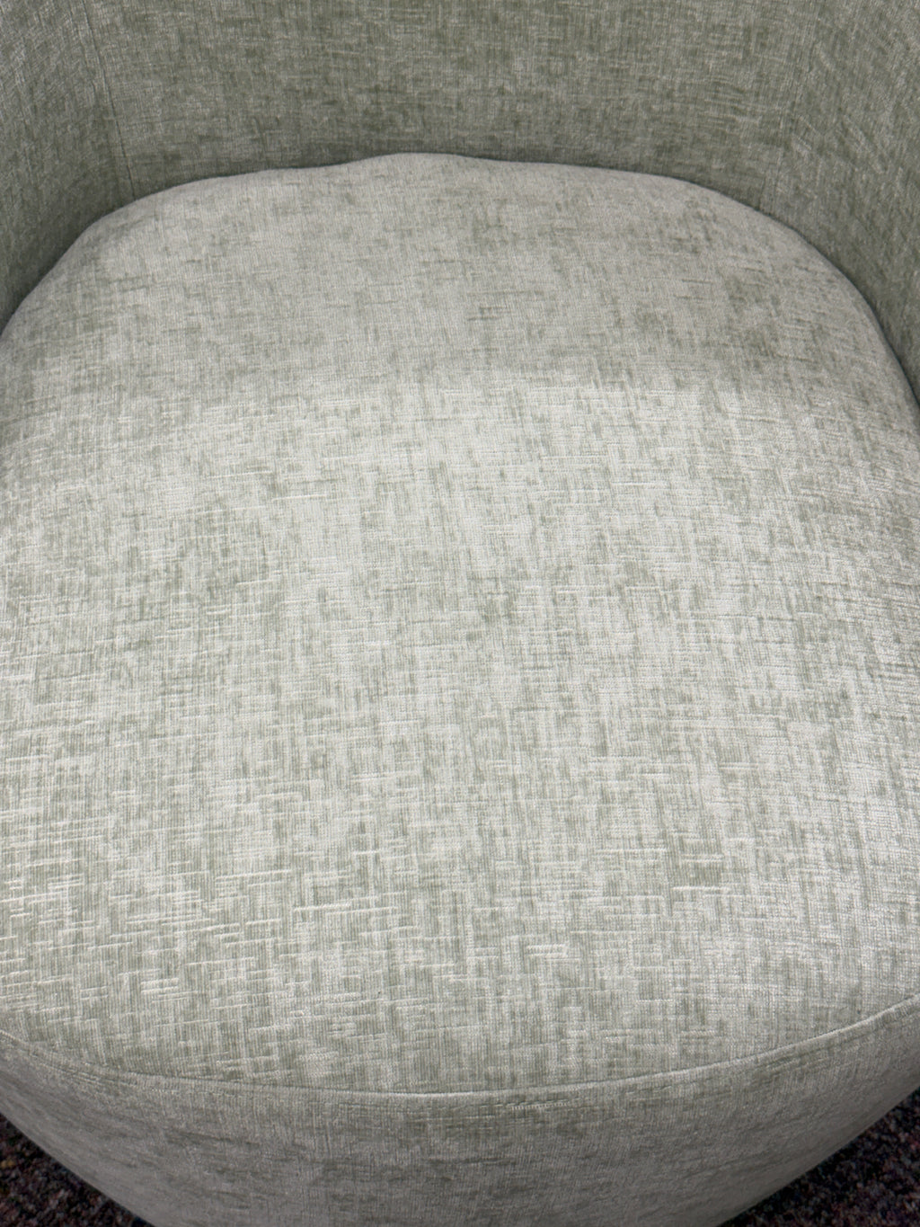 KINWELL Boucle Upholstered Swivel Barrel Armchair - Light Green / Sage
