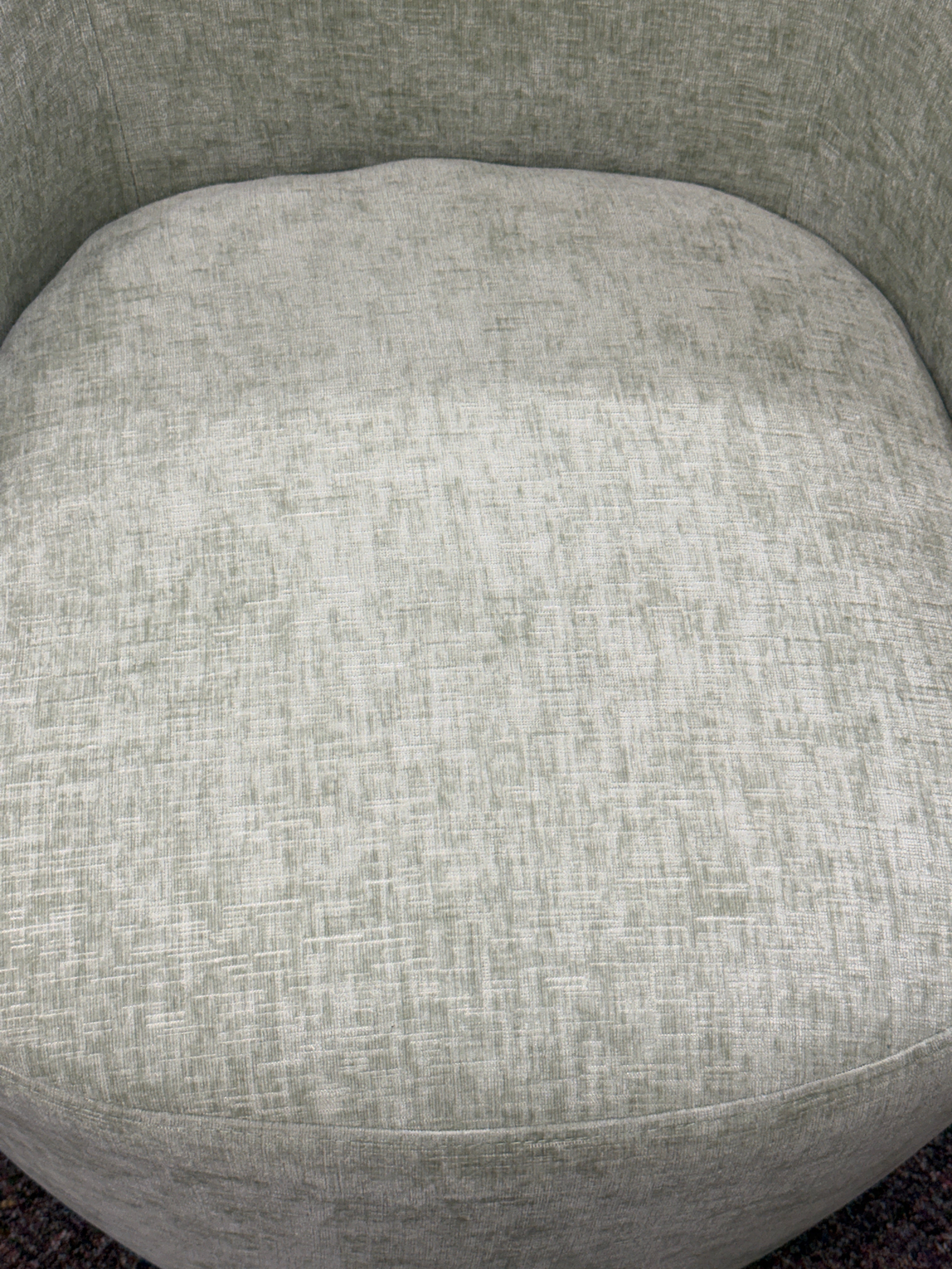 KINWELL Boucle Upholstered Swivel Barrel Armchair - Light Green / Sage