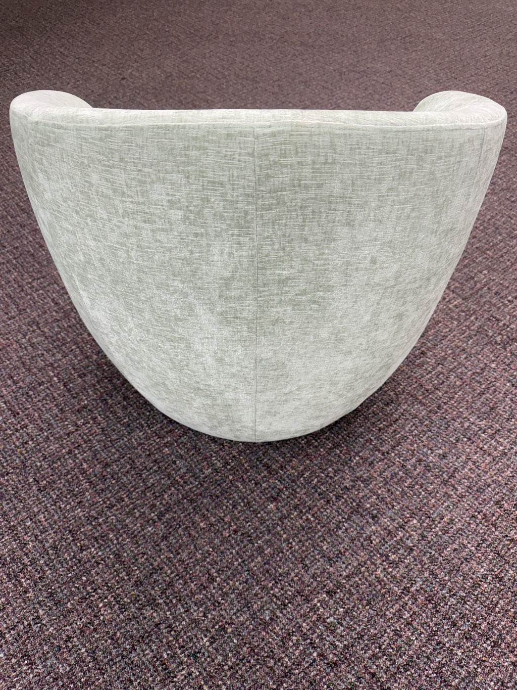 KINWELL Boucle Upholstered Swivel Barrel Armchair - Light Green / Sage