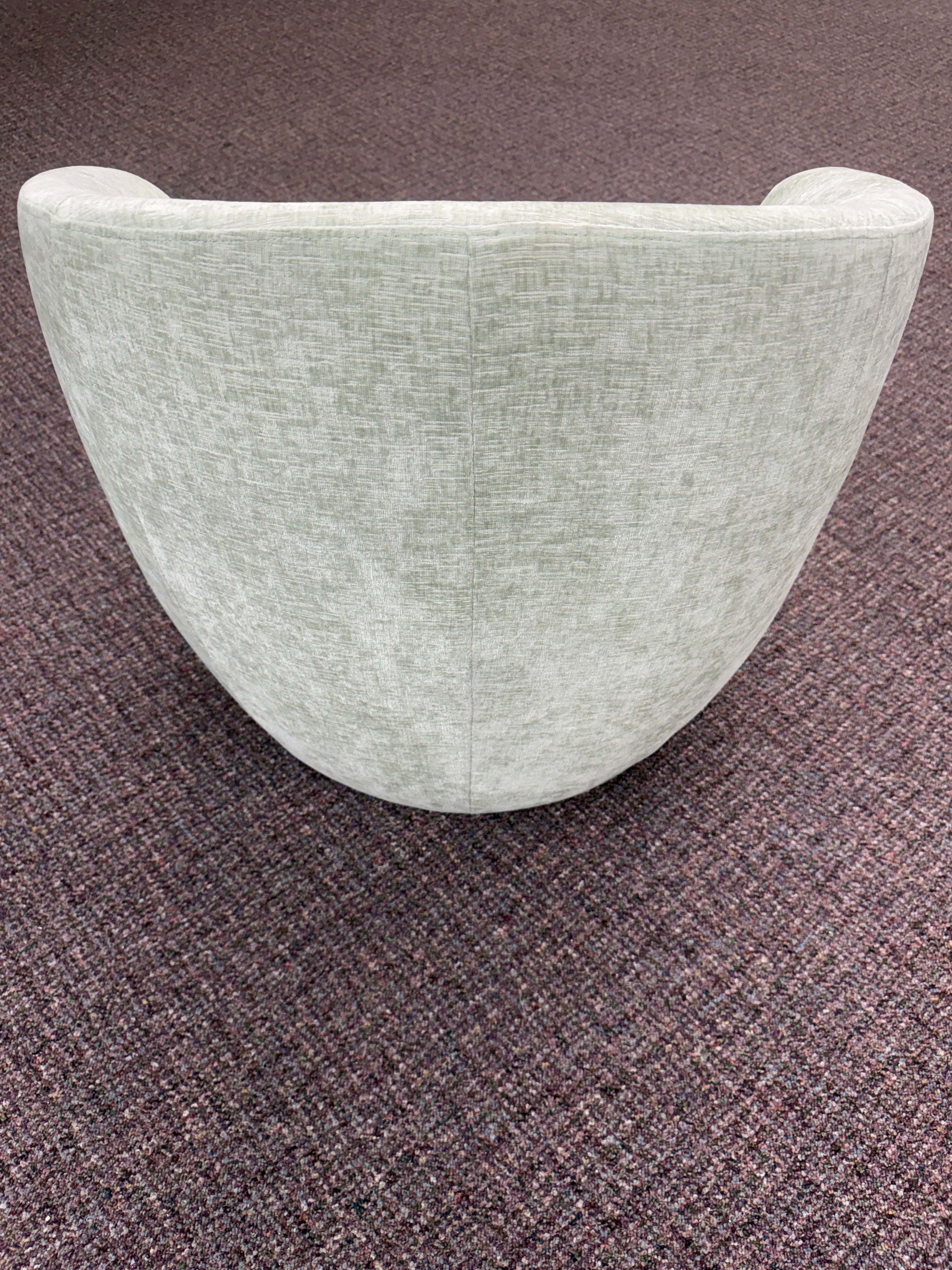 KINWELL Boucle Upholstered Swivel Barrel Armchair - Light Green / Sage