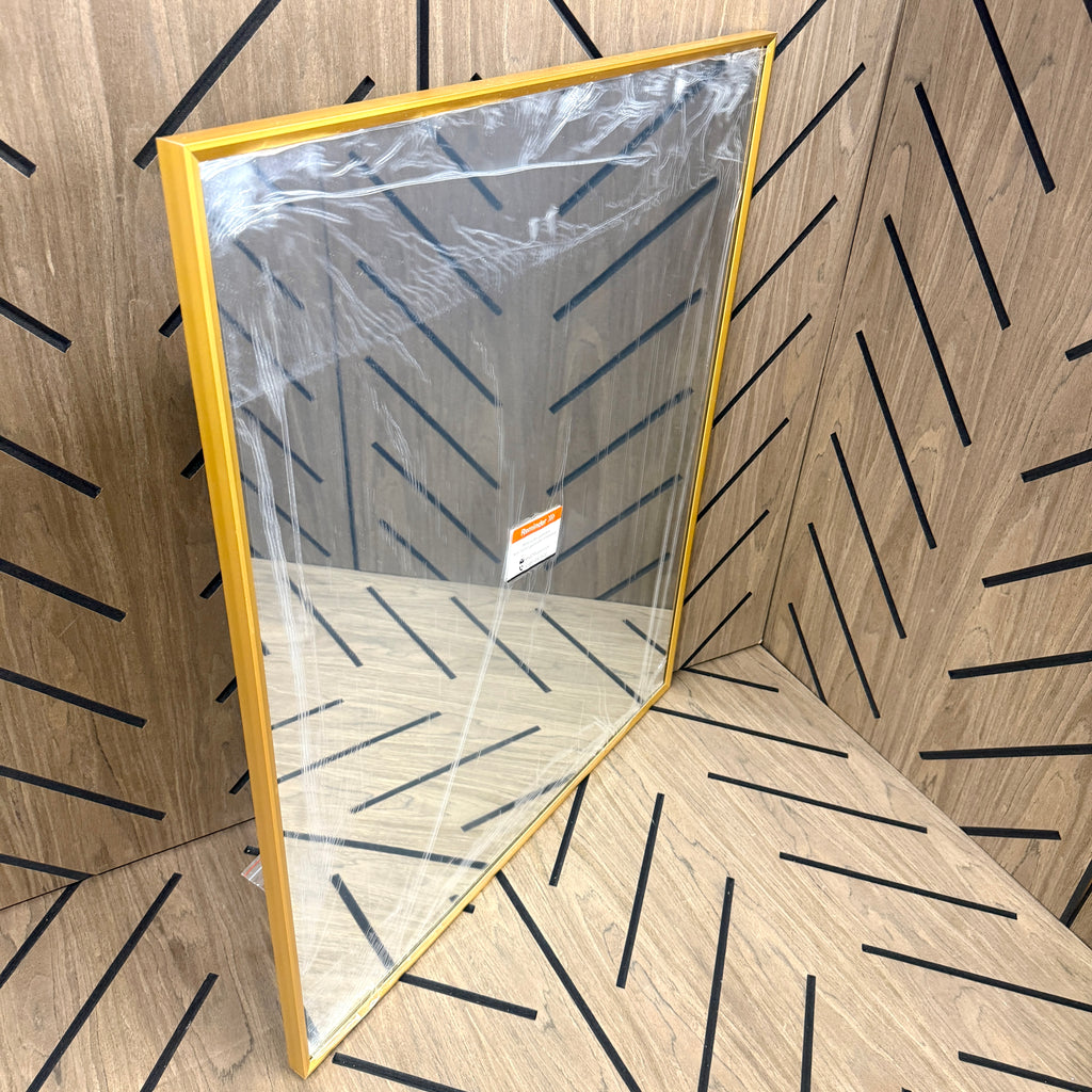 Large 36x30 Gold Framed Wall Mirror – Modern Bathroom / Vanity Decor