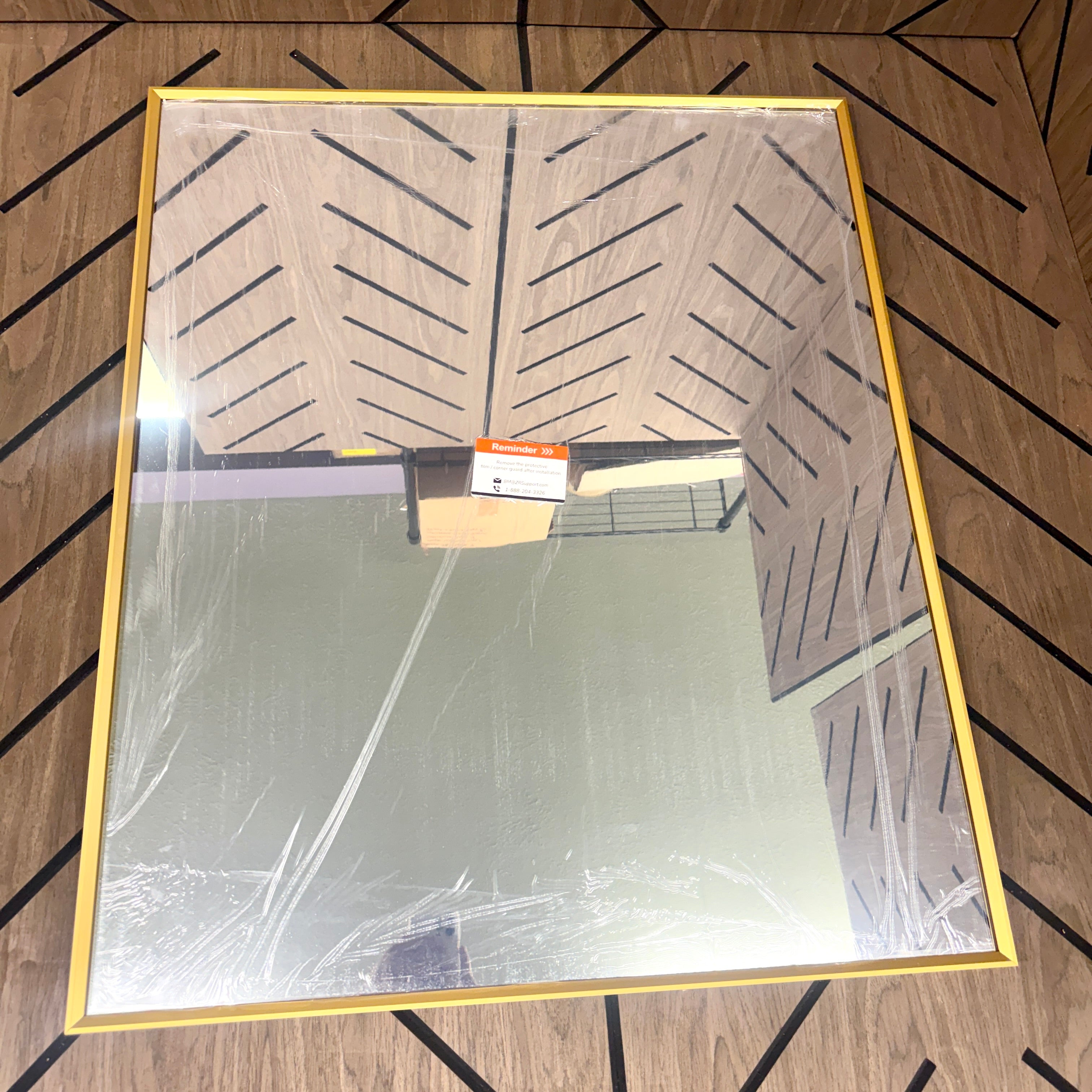 Large 36x30 Gold Framed Wall Mirror – Modern Bathroom / Vanity Decor