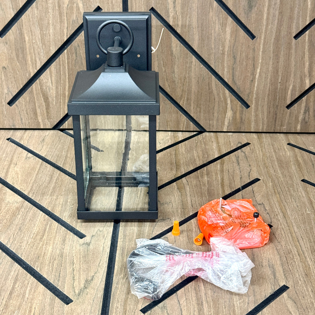 Progress Lighting Park Court Outdoor Wall Lantern – Black Seeded Glass