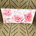 Large Pink Rose Canvas Wall Art 24x48 | Floral Bedroom Decor