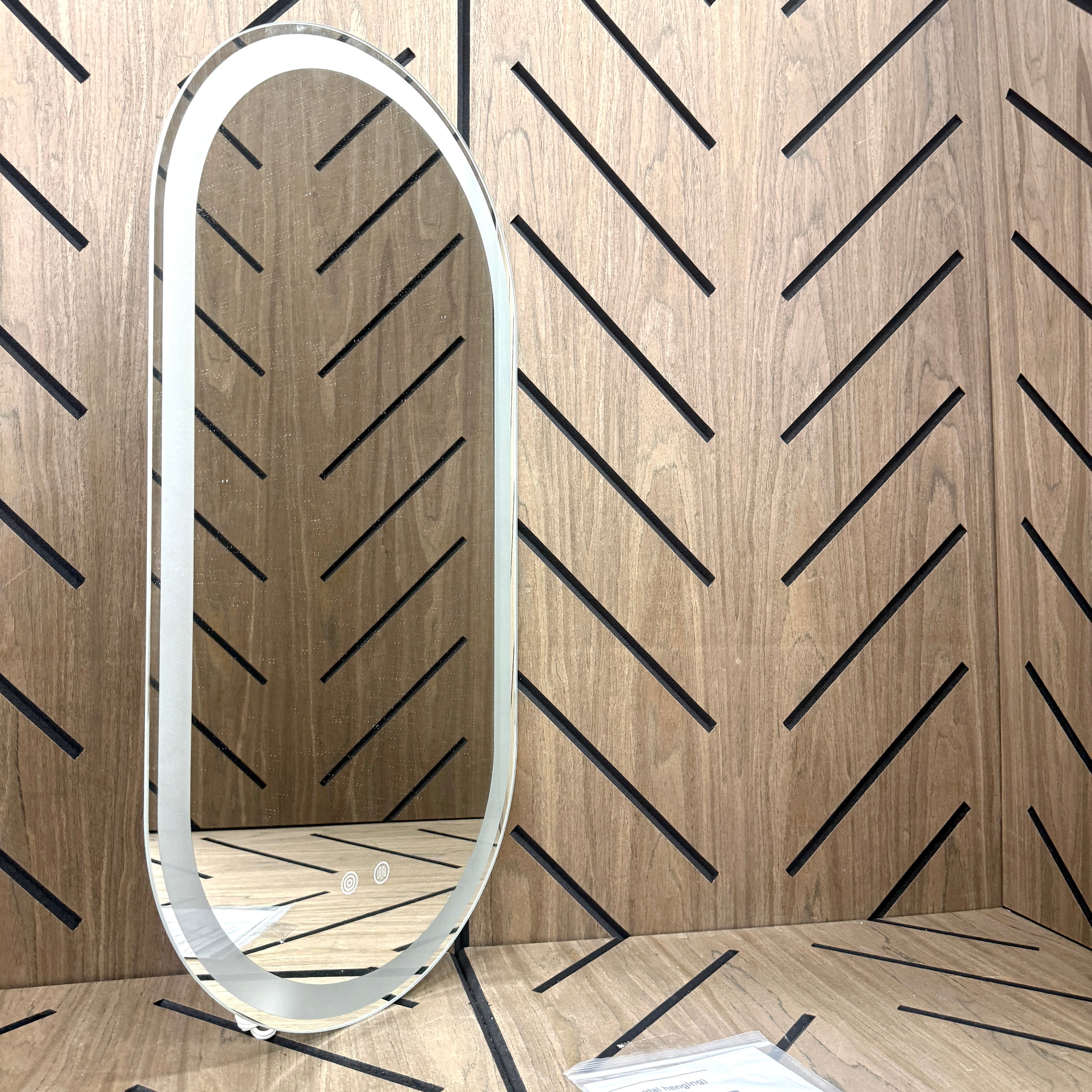 LED Bathroom Mirror w/ Backlight – Anti-Fog Modern Oval Vanity Mirror