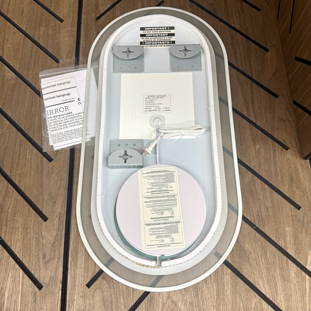 LED Bathroom Mirror w/ Backlight – Anti-Fog Modern Oval Vanity Mirror