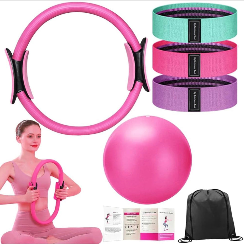 Full Home Workout Kit (Pilates Ring + Bands + Ball) – Brand New